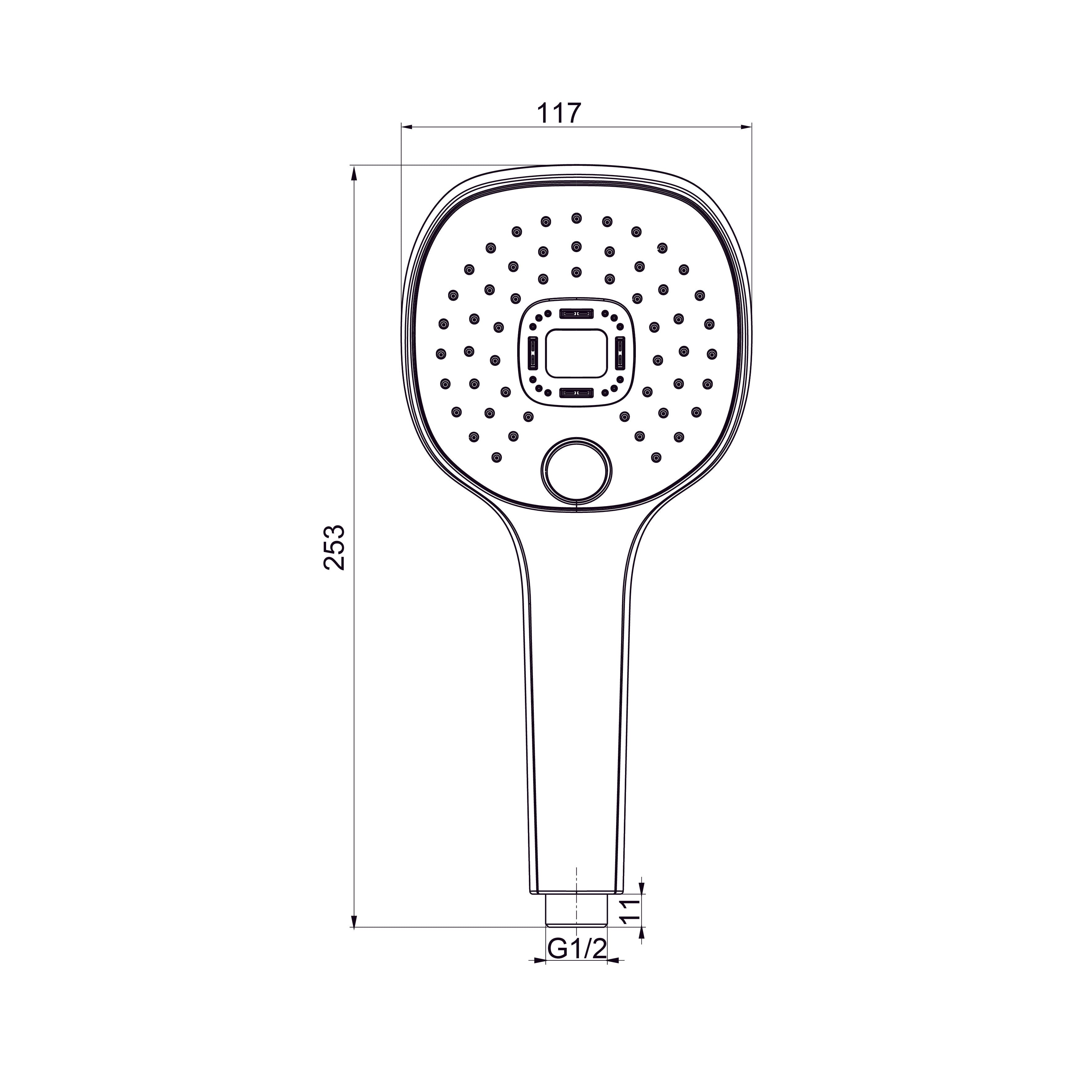 Ручний душ PRO PLUS Black Matt 3 режими (Rain/Mist/Mixed)