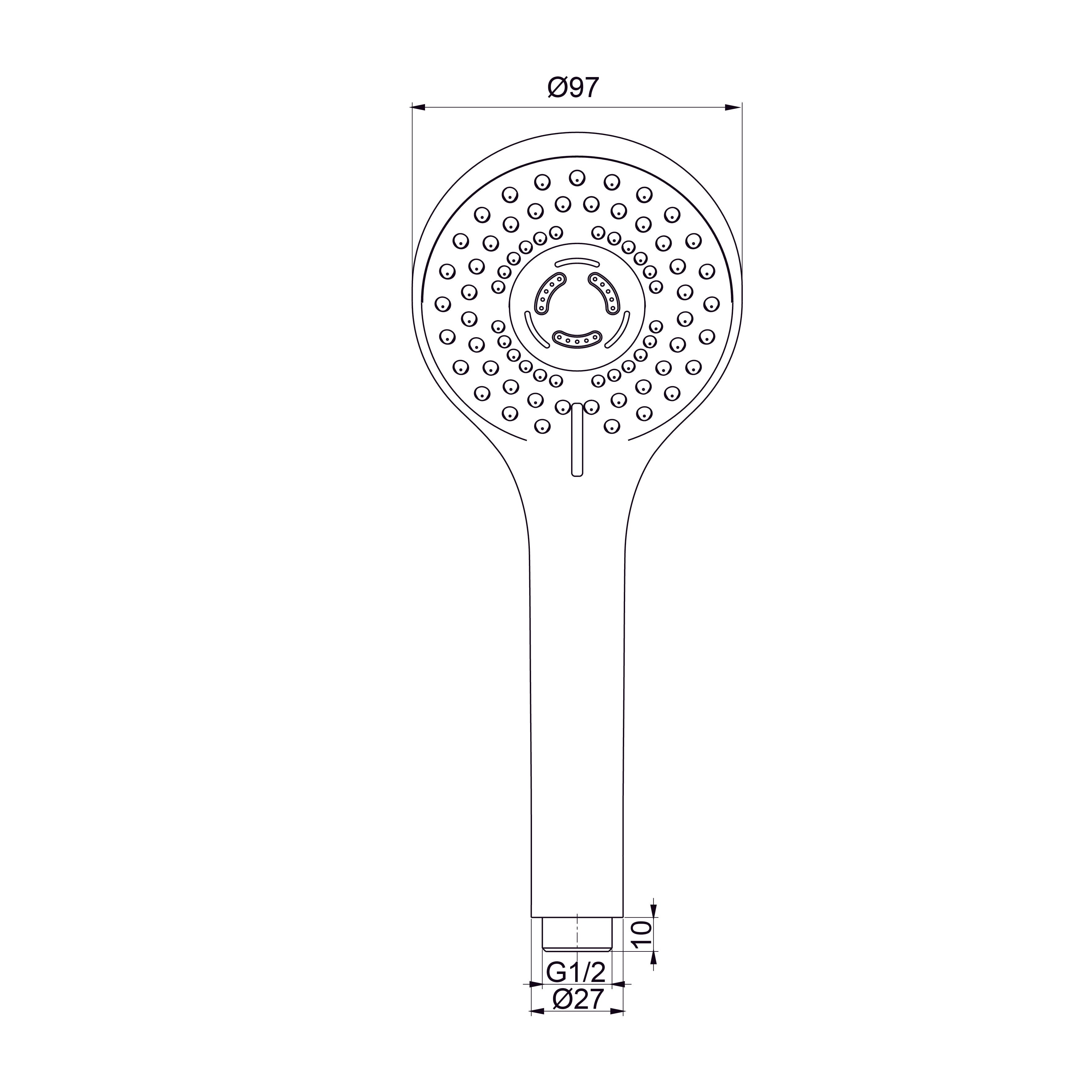 Ручний душ PRO-3 Chrome 3 режими (Rain/Mist/Mixed)
