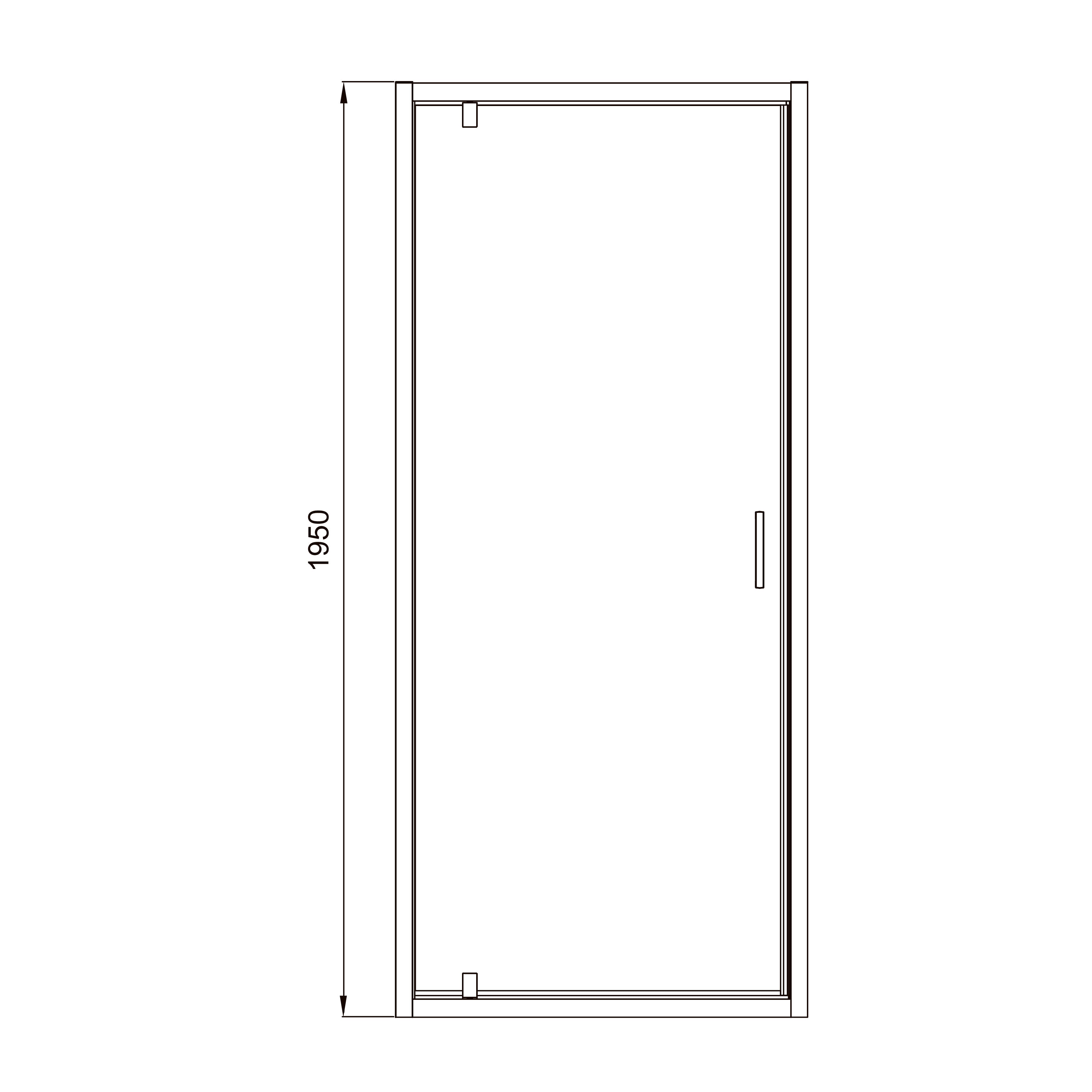 Line Pro hinged shower door, single piece, 900 mm, chrome, 6mm clear glass