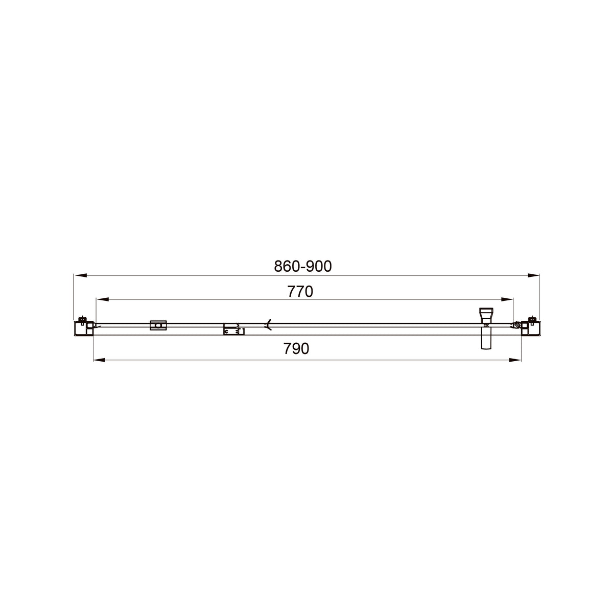 Line Pro hinged shower door, single piece, 900 mm, chrome, 6mm grape glass
