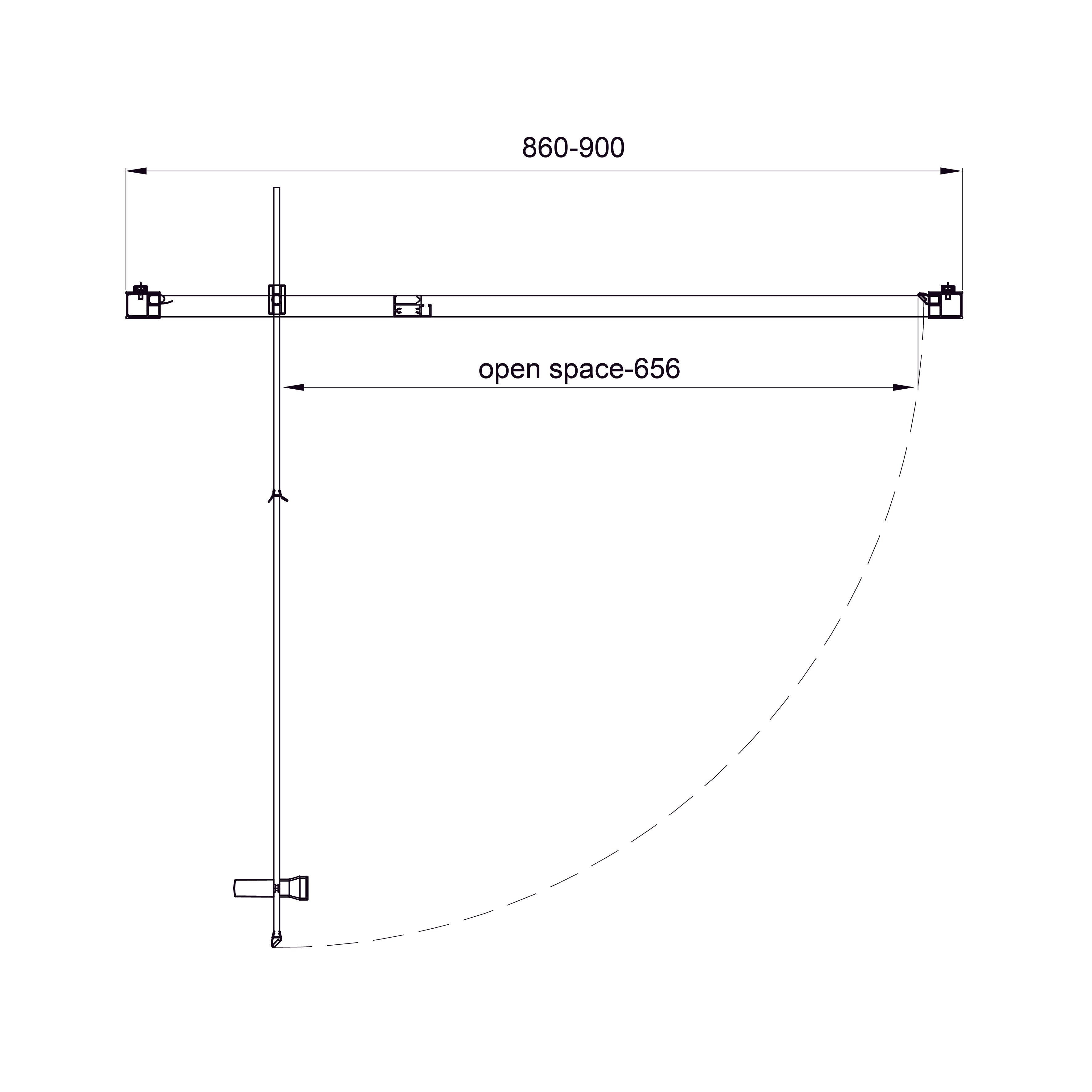 Line Pro sprchové dveře otevírací jednoprvkové 900 mm, chrom, sklo 6 mm grape