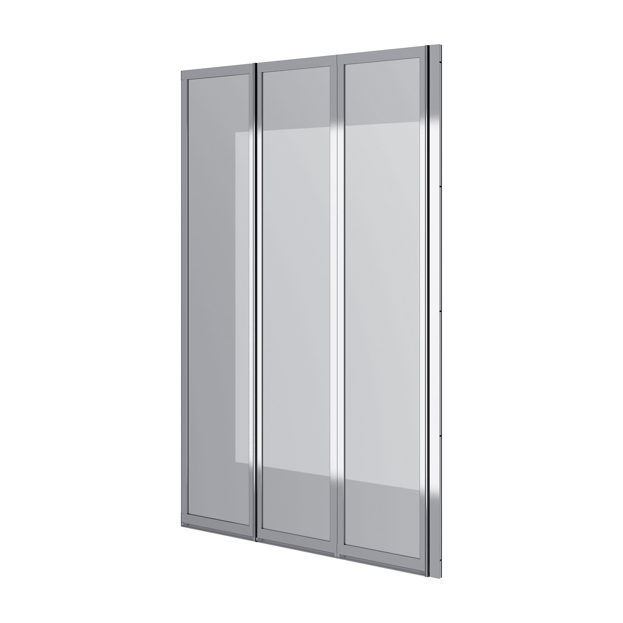 Шторка на ванну трьохелементна Style 1000х1500мм (right) chrome, скло 4мм clear