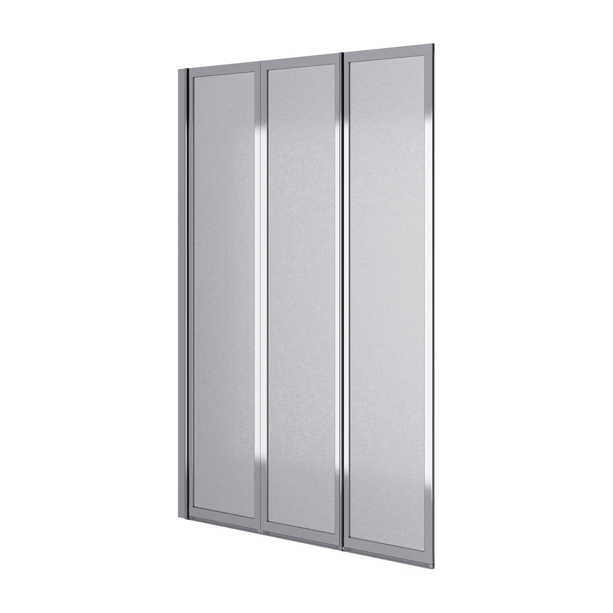 Vanová zástěna tříprvková Style 1000×1500 mm (levá), chrom, sklo 4 mm grape