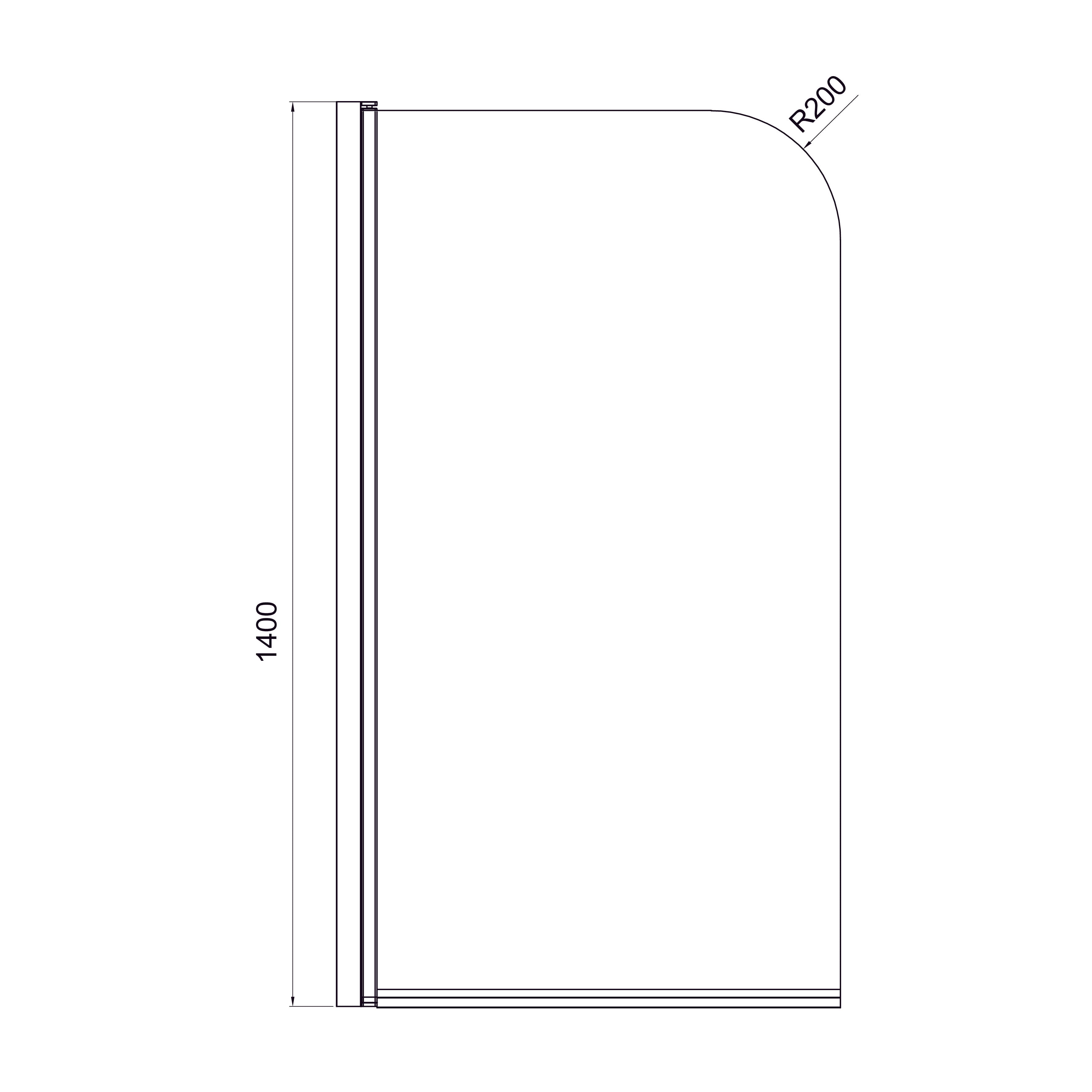 Шторка на ванну одноелементна Dakota 800х1400мм chrome, скло 6мм clear