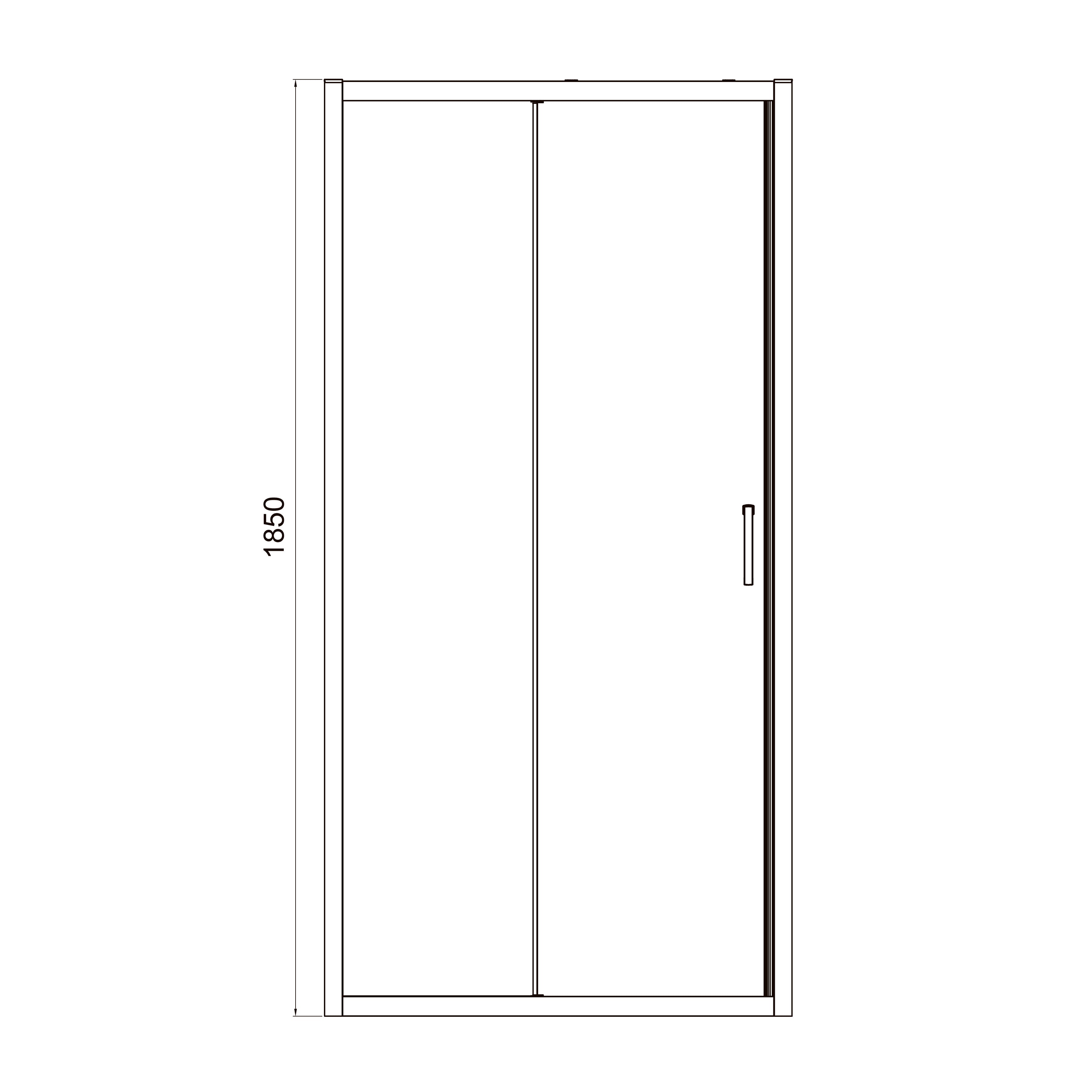 Dakota sliding shower doors, two-piece, 1000x1850mm, chrome, 5mm clear glass