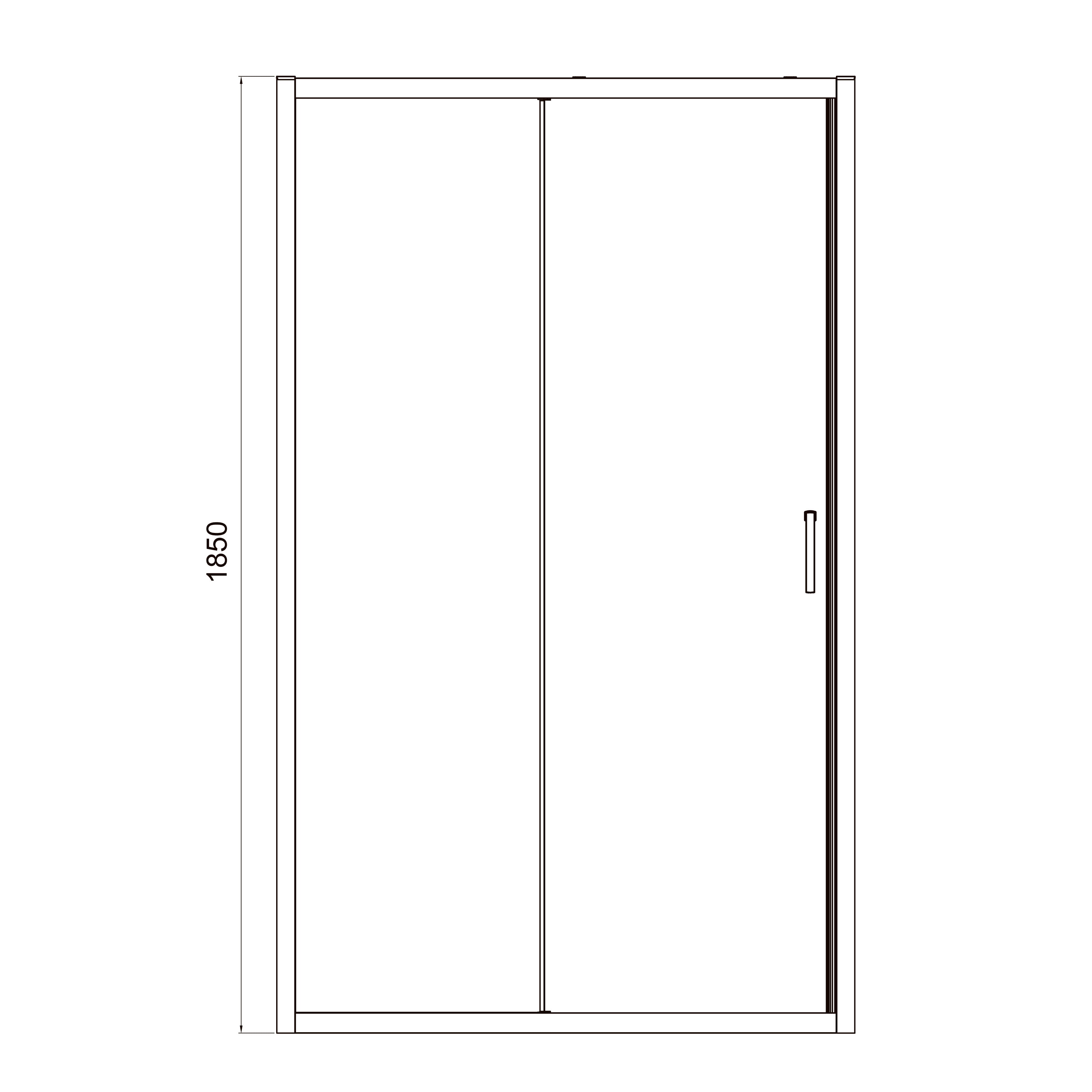 Dakota sliding shower doors, two-piece, 1200x1850mm, chrome, 5mm clear glass