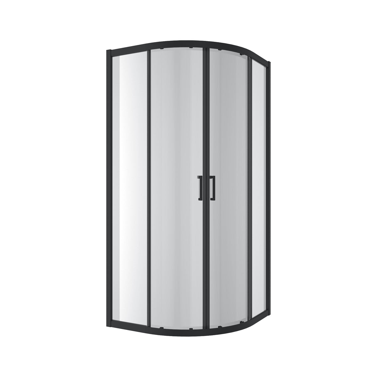 Dakota sliding shower enclosure, quadrant, 900x900x1850mm, black matt, 5mm clear glass