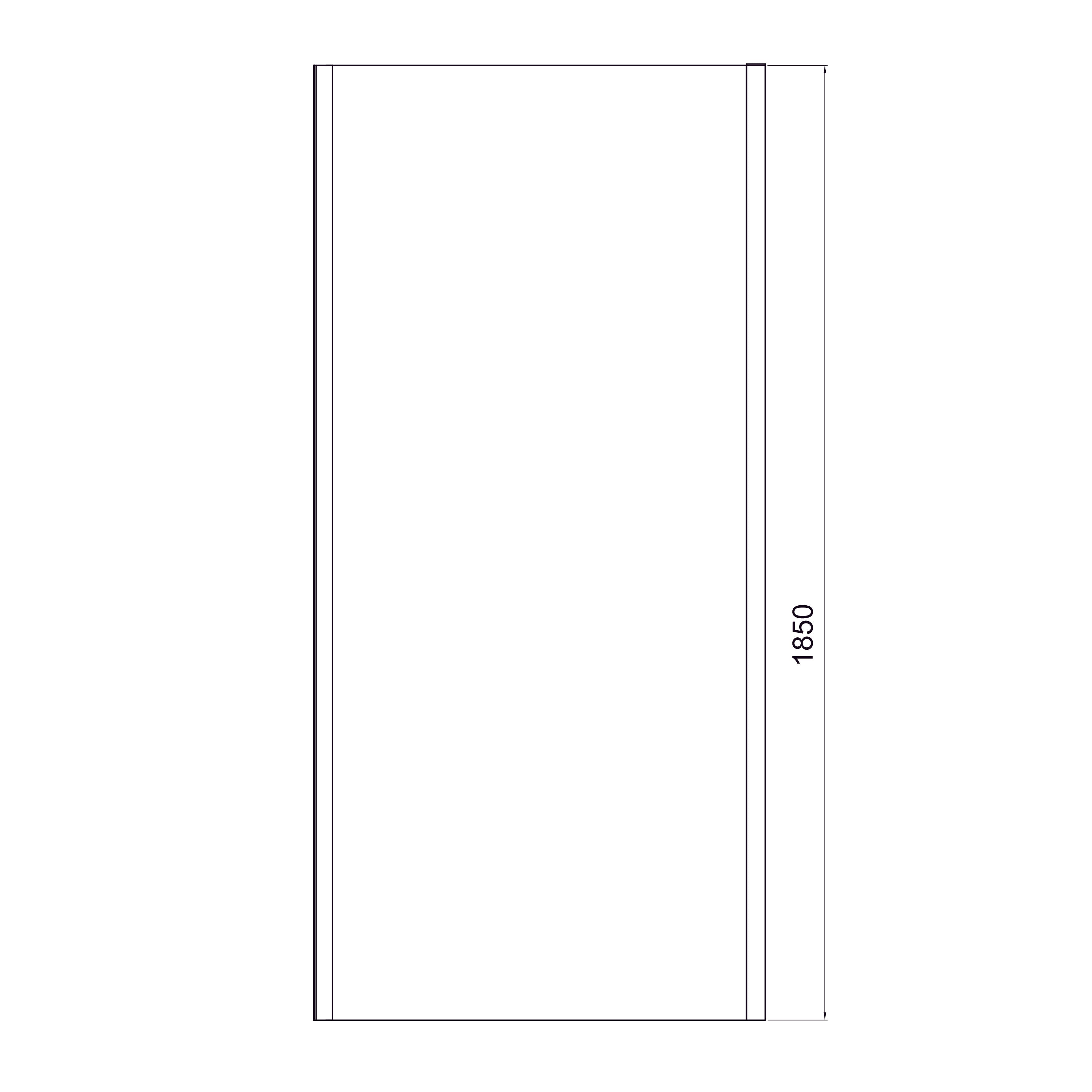 Бокова стінка Dakota 900*1850мм, chrome, скло 5мм grape