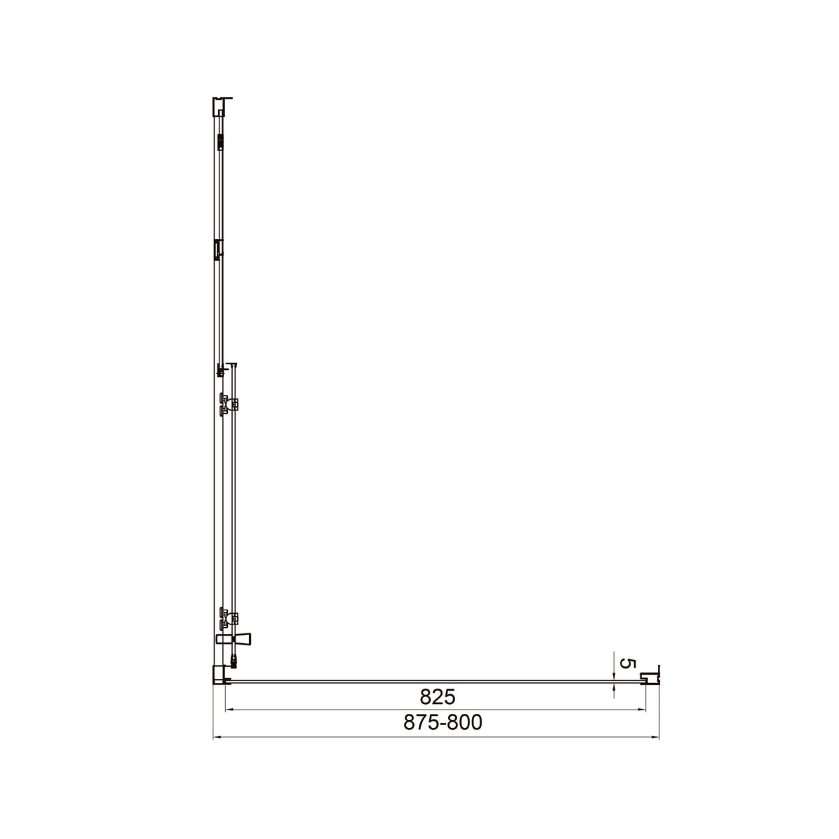 Dakota Panel fijo 900×1850 mm, cromo, cristal clear de 5 mm
