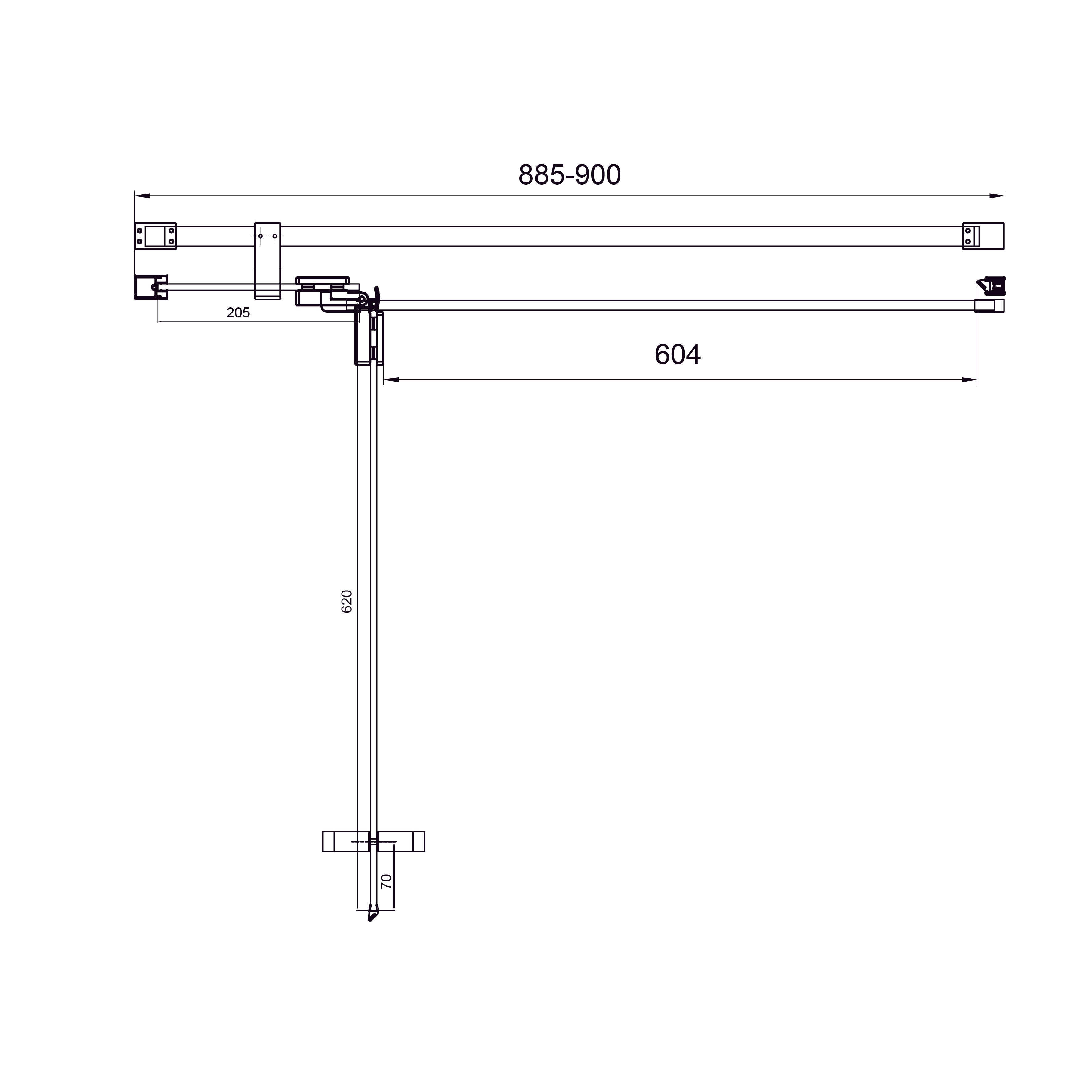 Sprchové dveře, otevírací, dvoudílné, bezprofilové Cube 900x1950mm, chrom, 6mm sklo clear