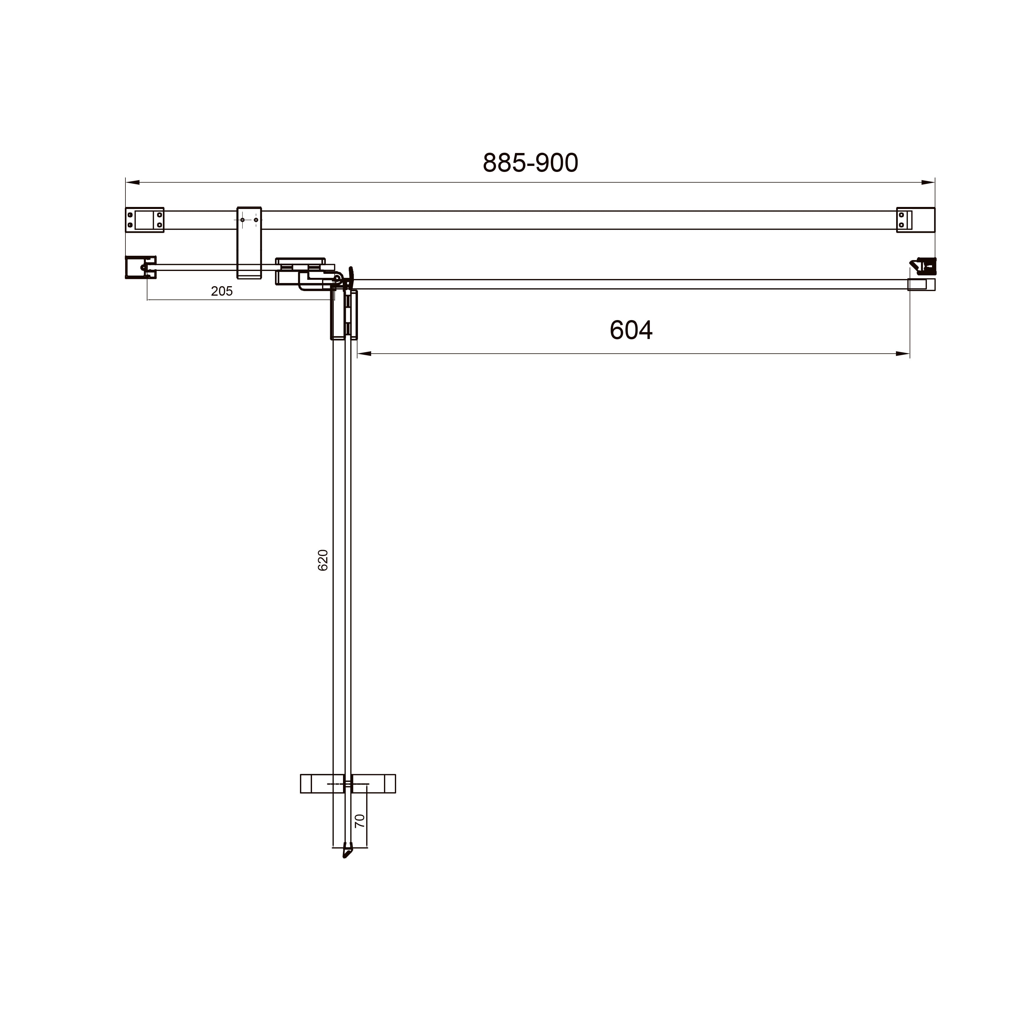 Cube hinged shower doors, two-piece, frameless, 900x1950mm, chrome, 6mm clear glass