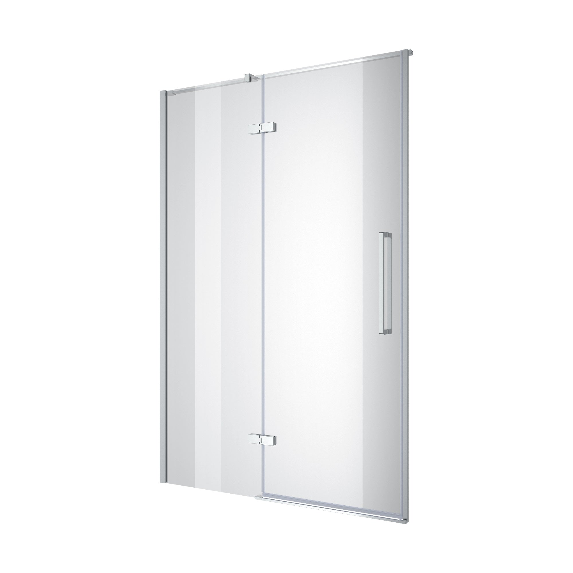 Cube hinged shower doors, two-piece, frameless, 1000x1950mm, chrome, 6mm clear glass