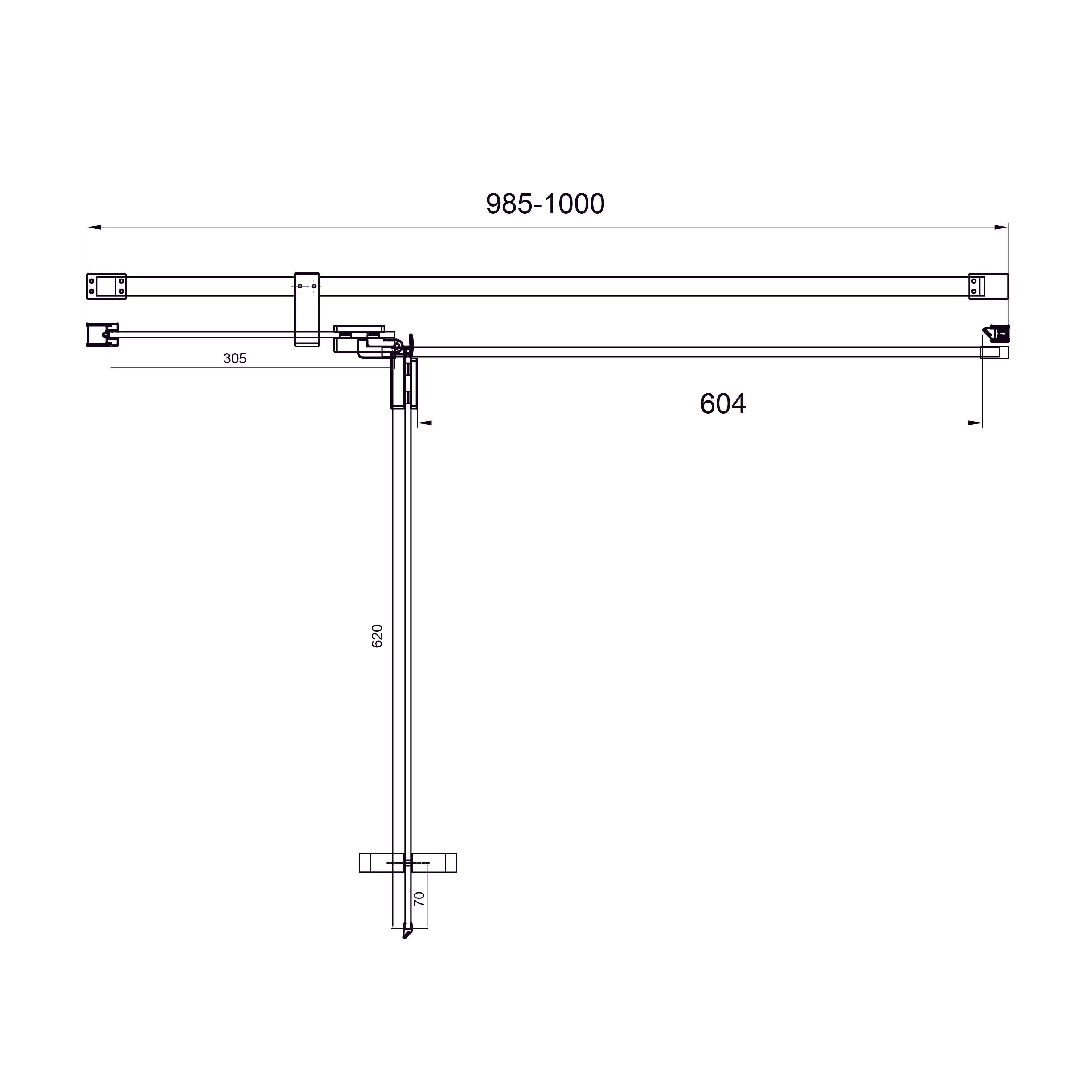 Sprchové dveře otevírací, dvoudílné, bezprofilové Cube 1000x1950mm, chrom, sklo 6mm clear