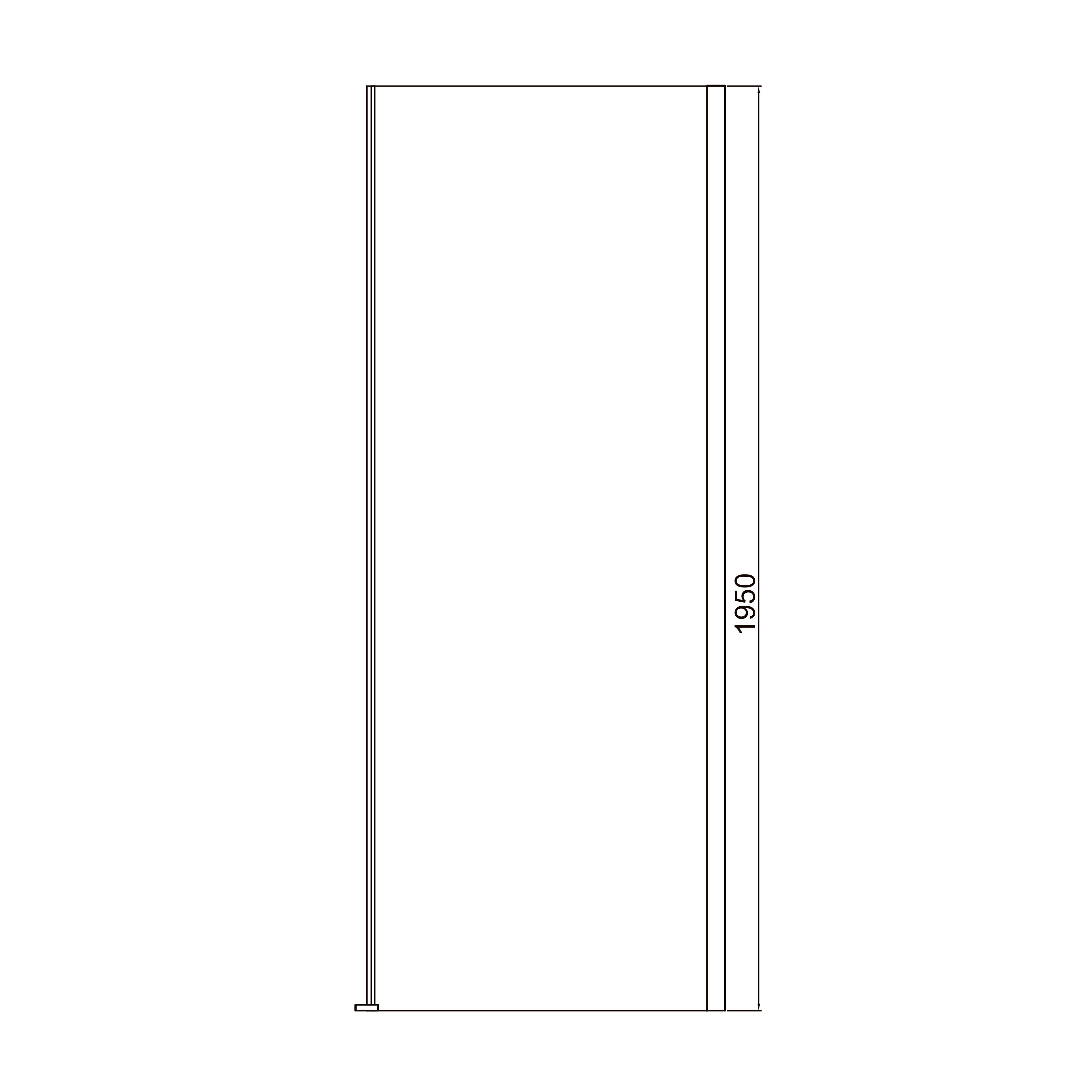 Pevná stěna, bezprofilová Cube 800×1950 mm, černá matná, sklo 6 mm clear