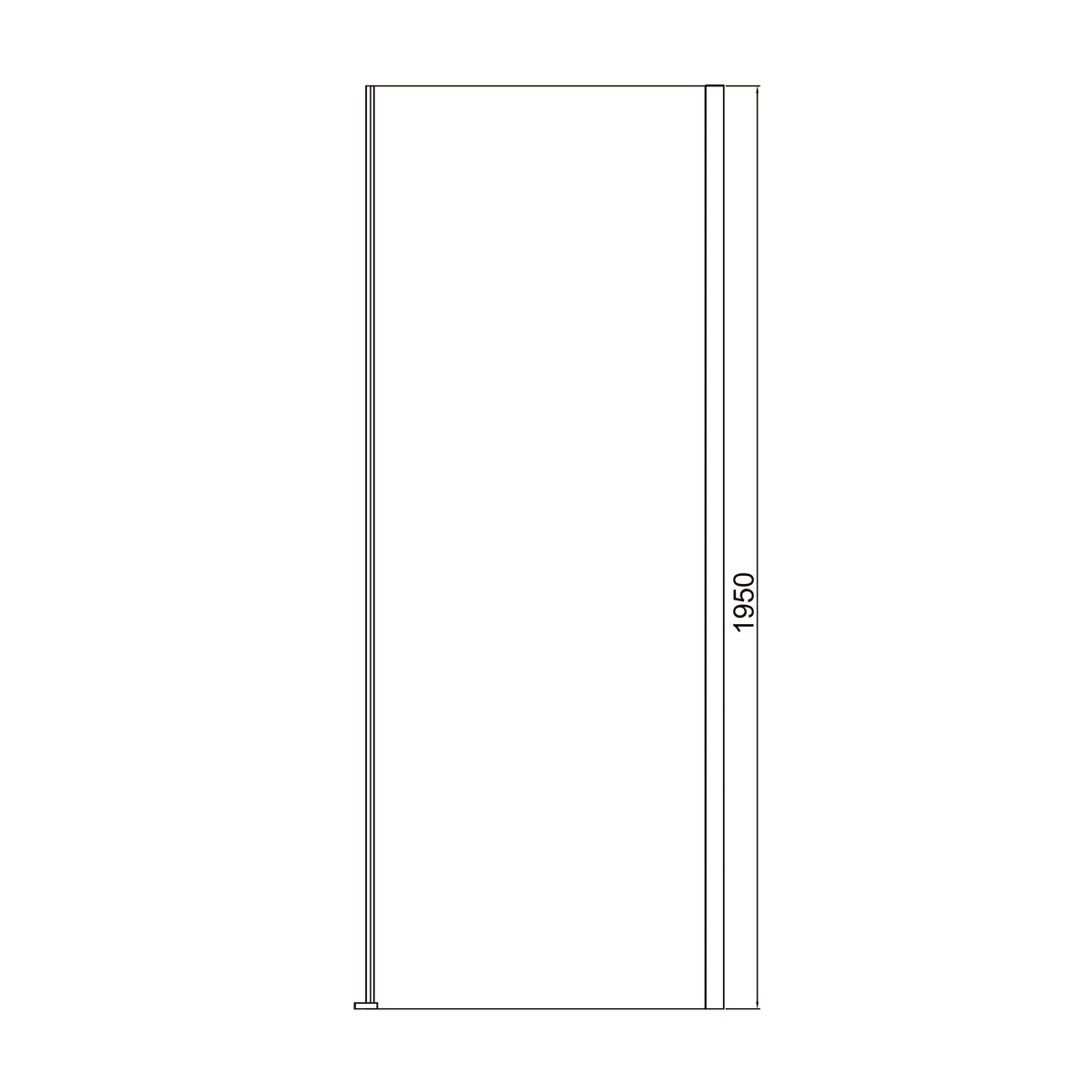 Cube Panel fijo sin perfil 800×1950 mm, negro mate, cristal clear de 6 mm