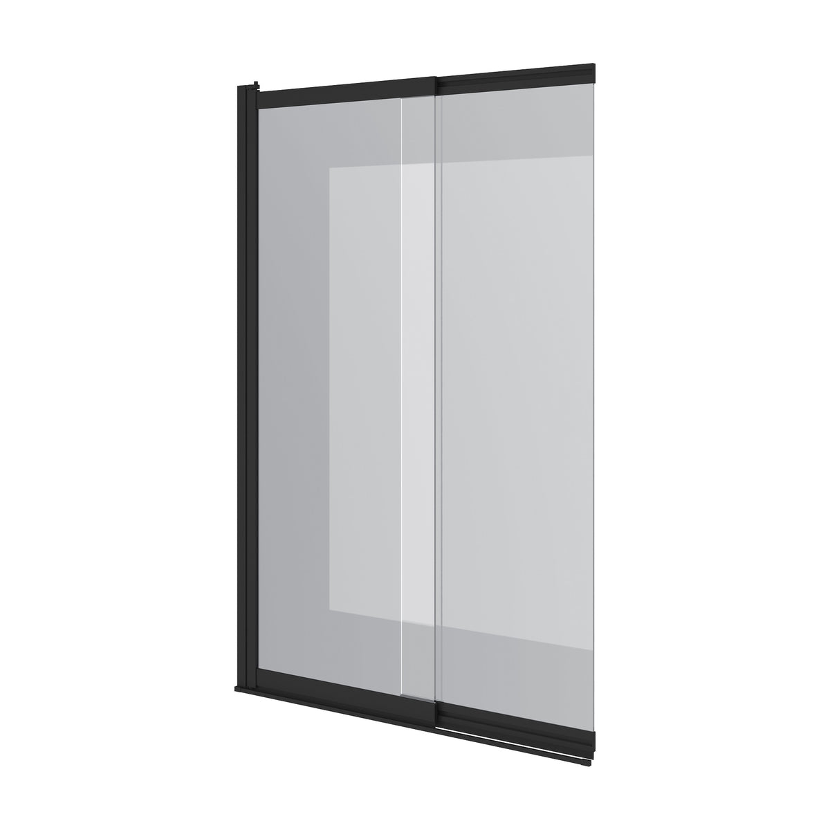 Style Mampara de bañera de dos elementos 1000×1500 mm, negro mate, cristal clear de 6 mm