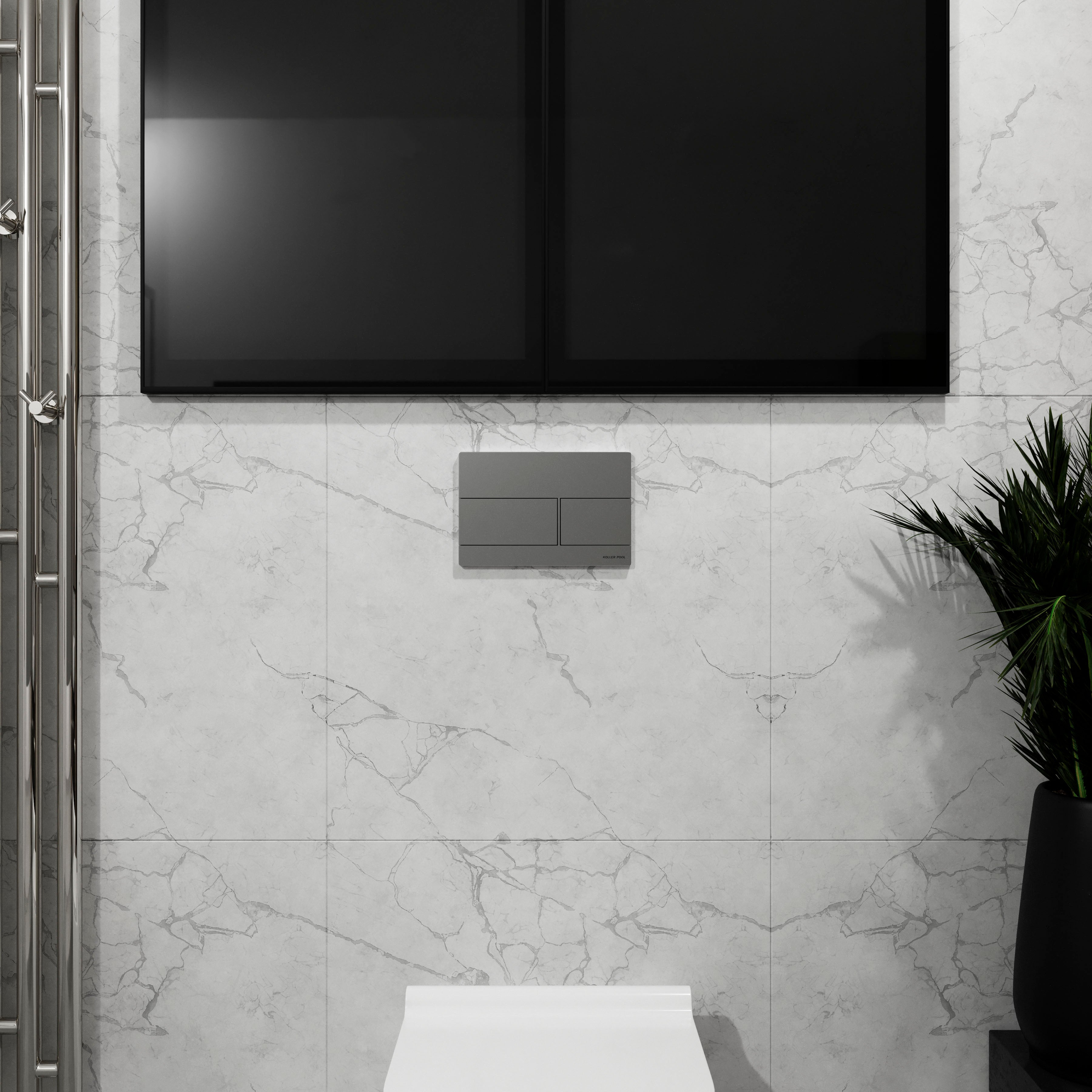 KVADRO M панель змиву polished aluminum