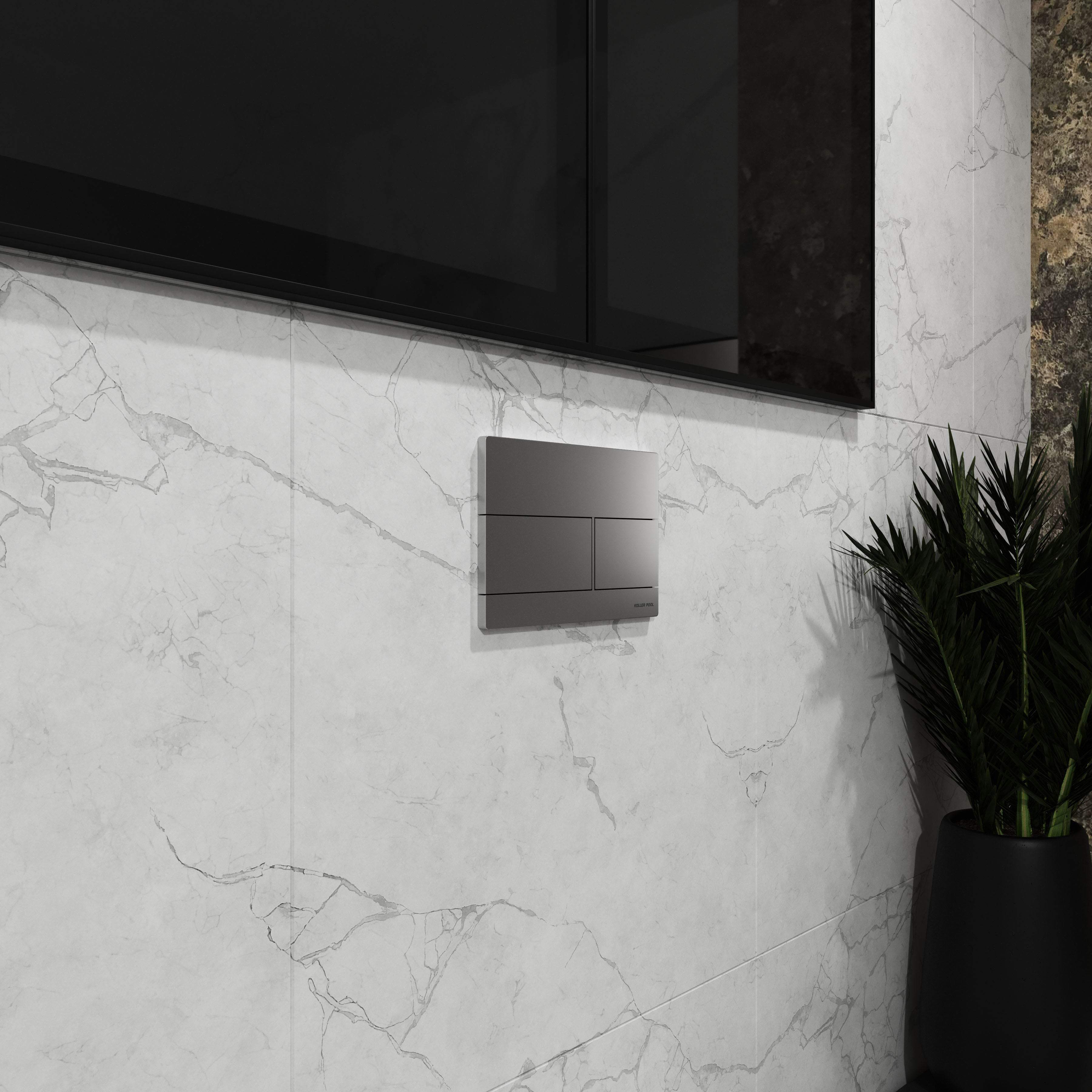 KVADRO M панель змиву polished aluminum