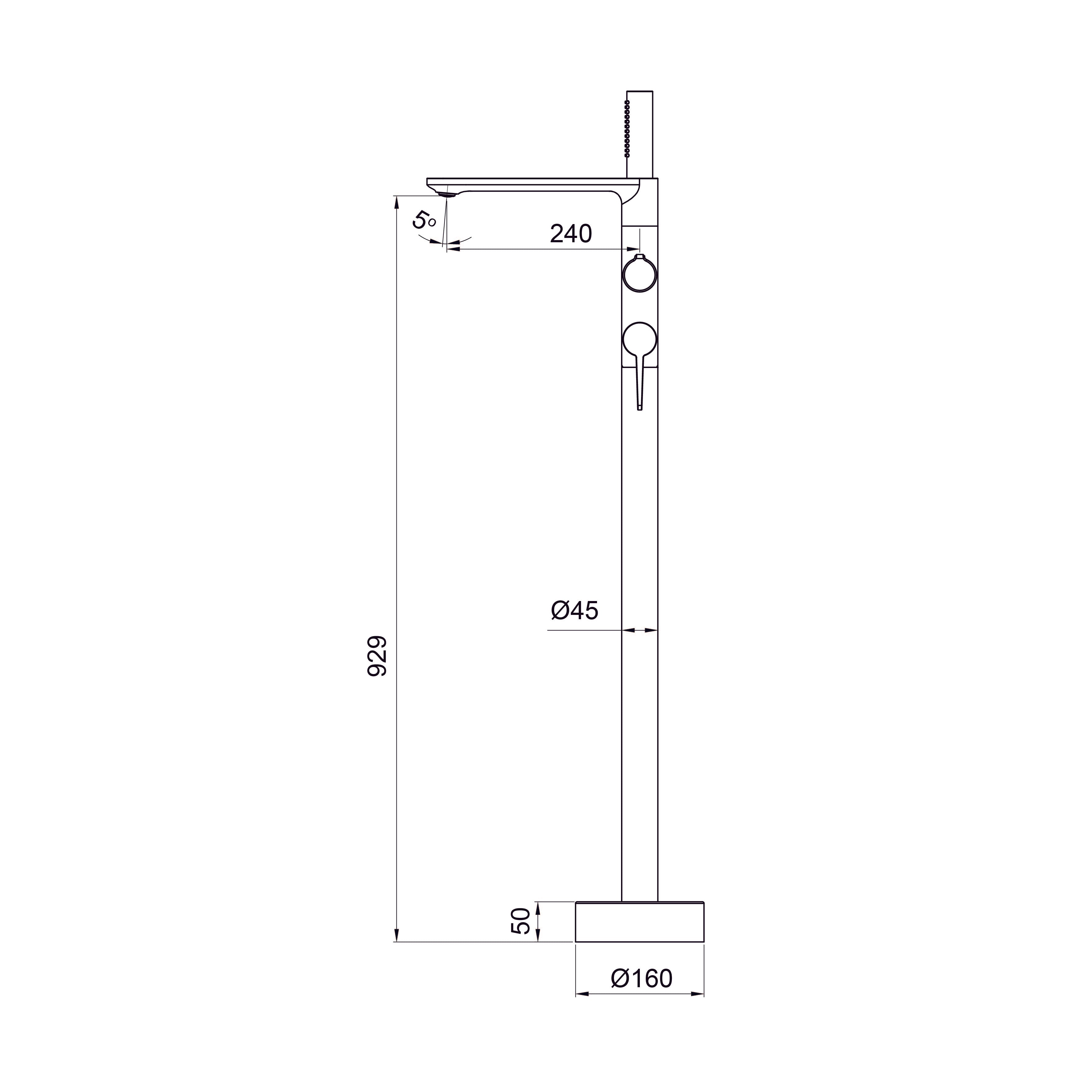 Dakota floor-standing bathtub faucet