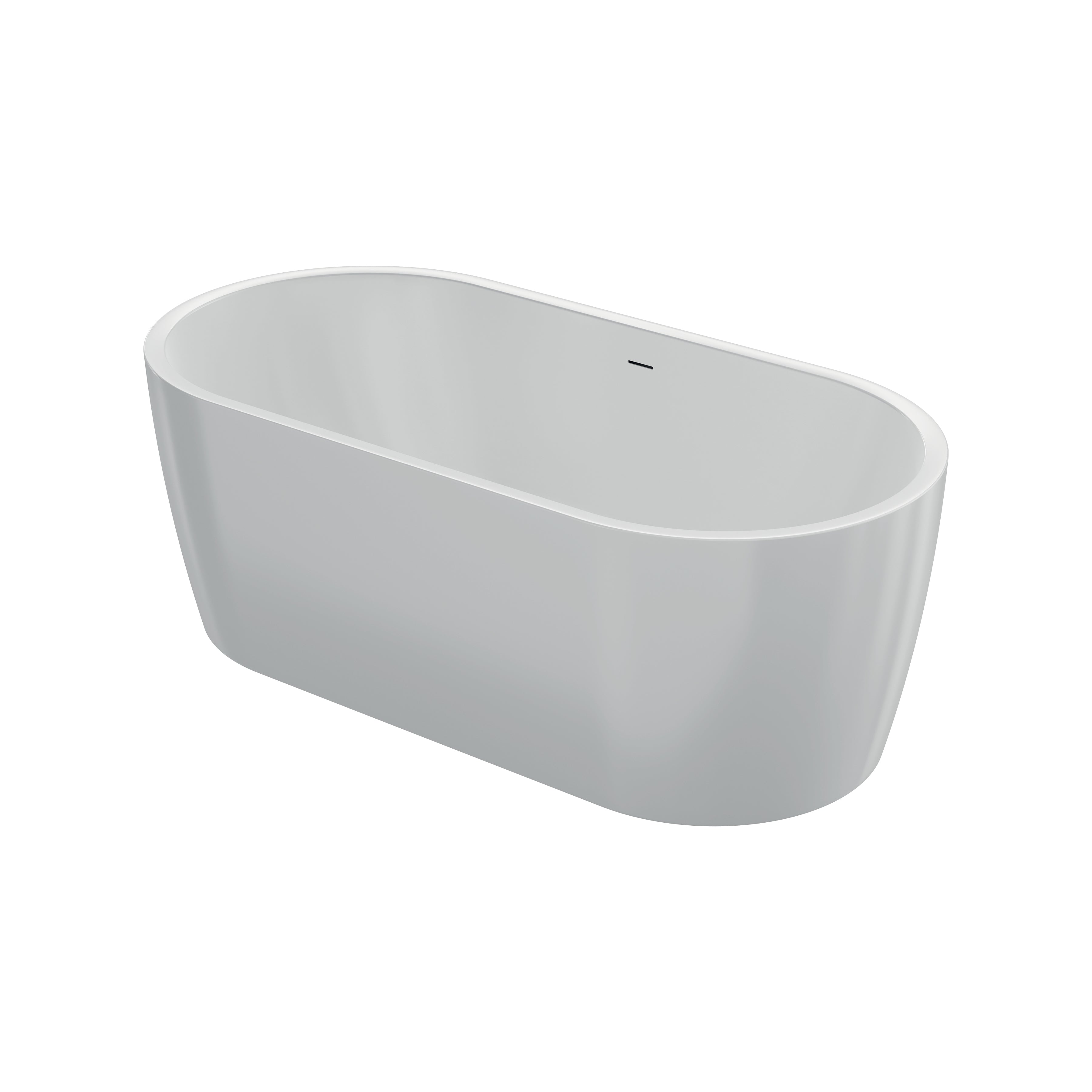 Bañera acrílica independiente de una sola pieza PureLine 1600x800 White con sifón