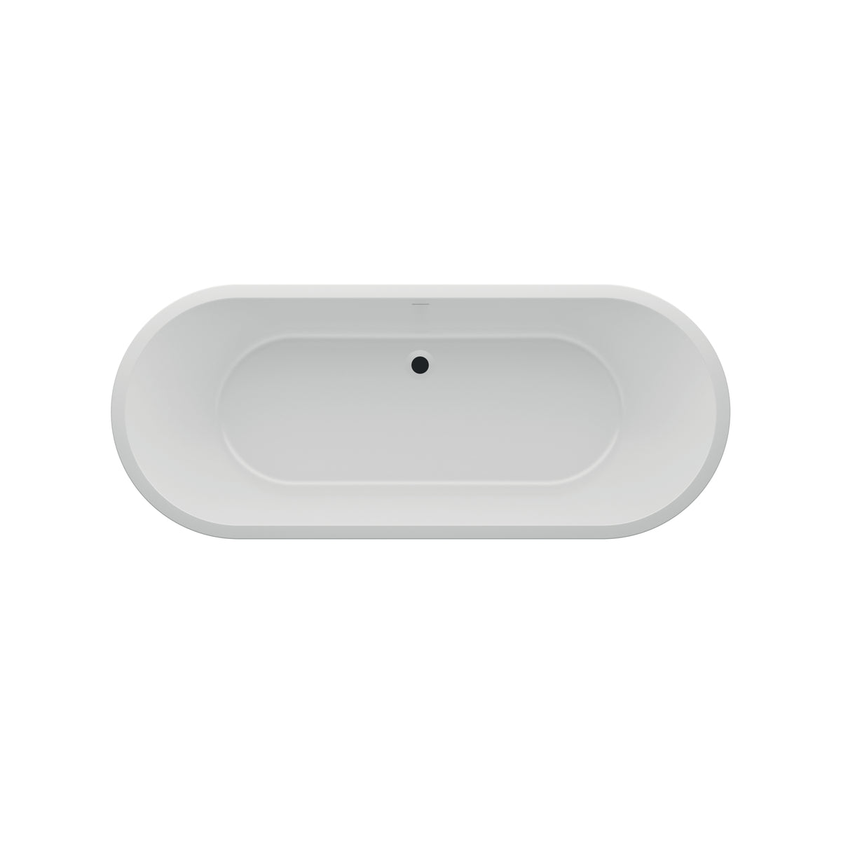 Freistehende, nahtlose Acrylbadewanne Elara 1700x700 White mit Siphon