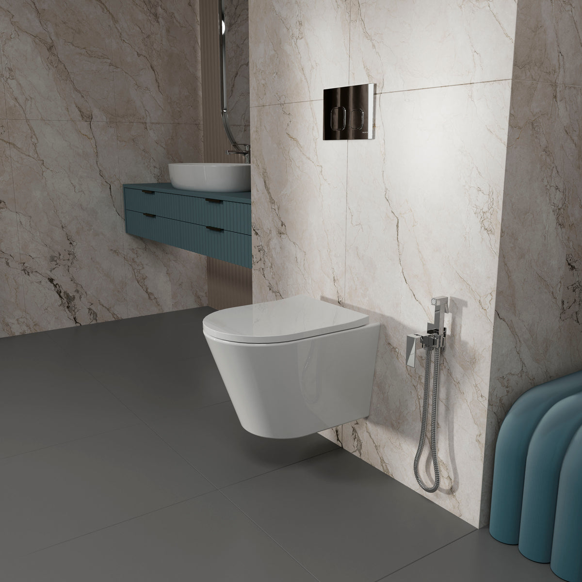 ORION wall-hung toilet with Soft-close Middle Thick seat (Tornado 3.0 flush)