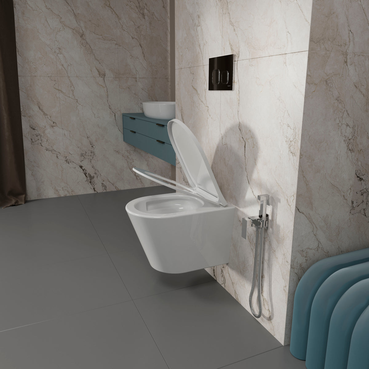 ORION wall-hung toilet with Soft-close Middle Thick seat (Tornado 3.0 flush)