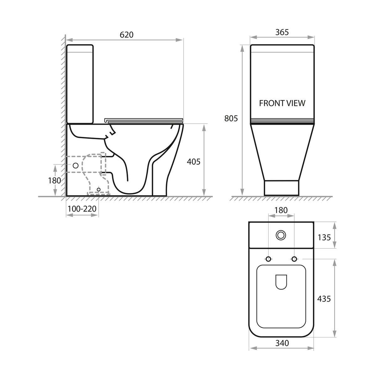 TREND SMART WC-Kombination: Stand-WC mit Soft-Close-Sitz + Spülkasten (Tornado 3.0-Spülung)