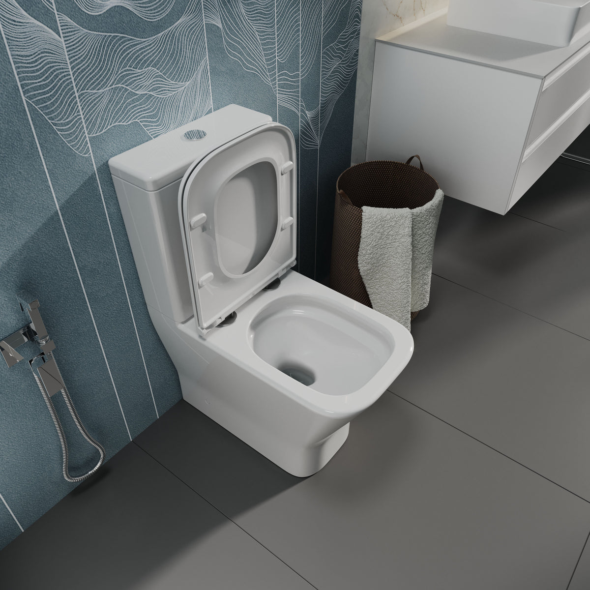 TREND SMART WC-Kombination: Stand-WC mit Soft-Close-Sitz + Spülkasten (Tornado 3.0-Spülung)