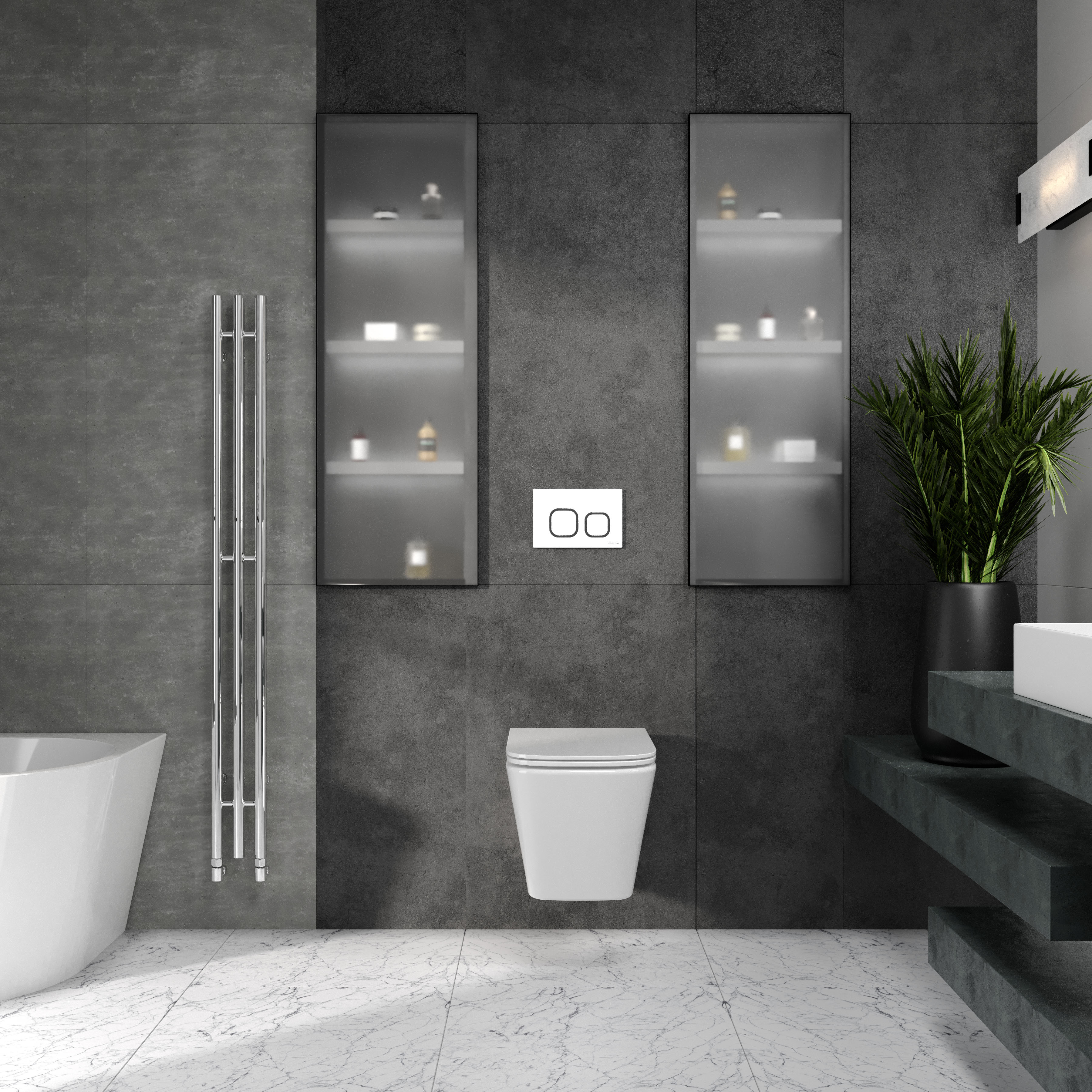 Podwieszana toaleta KVADRO z deską wolnoopadającą (spłukiwanie Tornado 3.0)