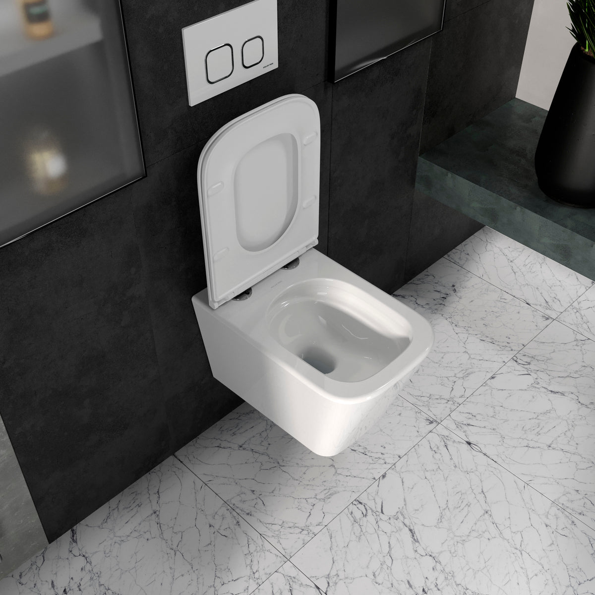 KVADRO Inodoro suspendido con asiento Soft-close (descarga Tornado 3.0)