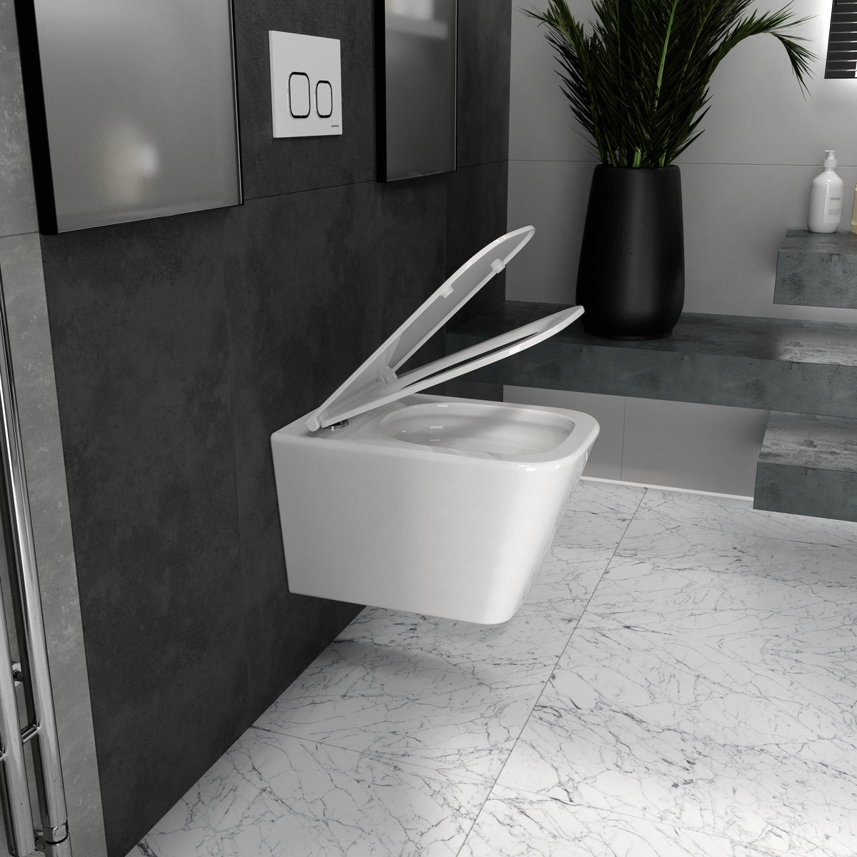 Kvadro Wand-WC mit Soft-Close-Sitz (Tornado-Spülung)