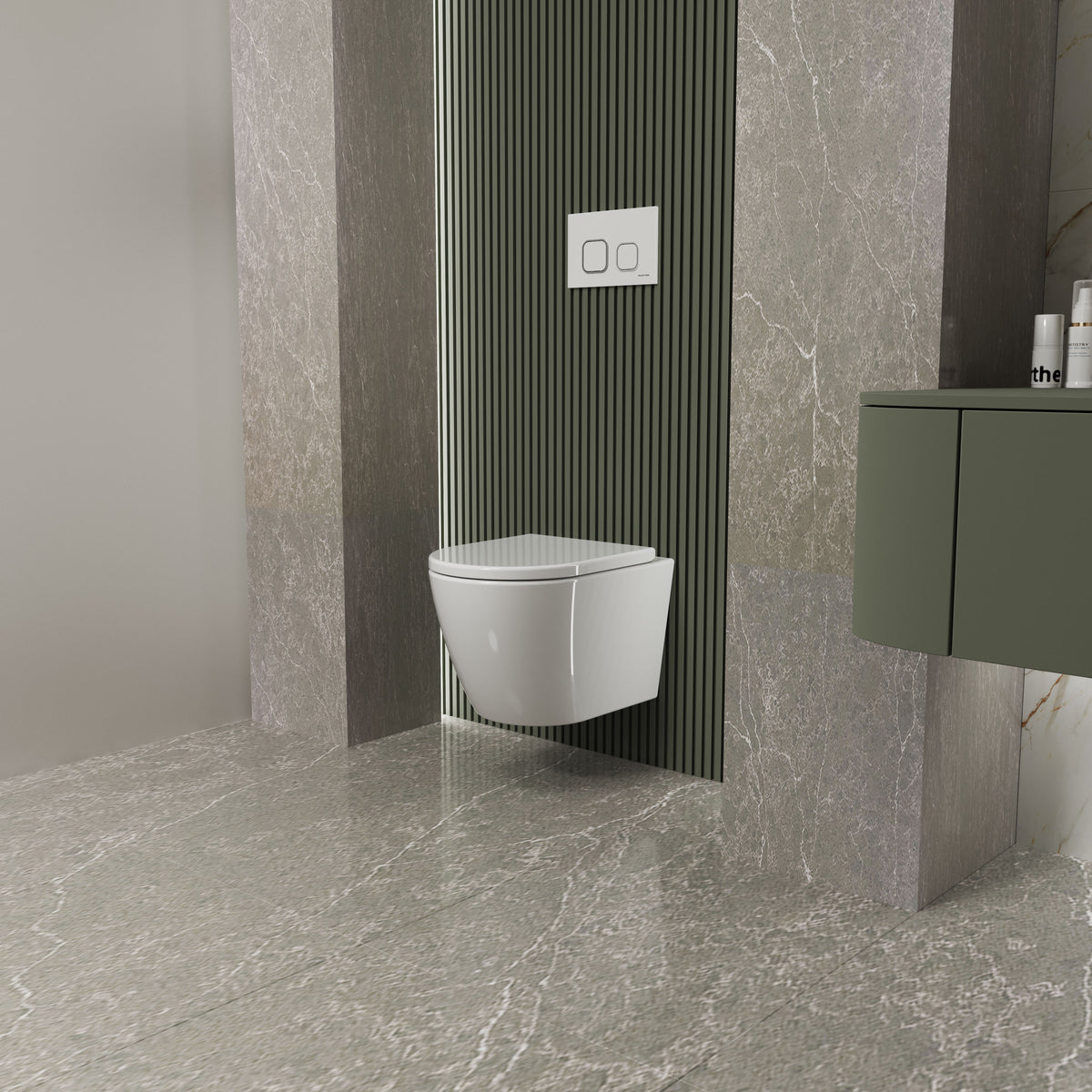 ROUND SMART wall-hung toilet with Soft-close Middle Thick seat (Tornado 3.0 flush)