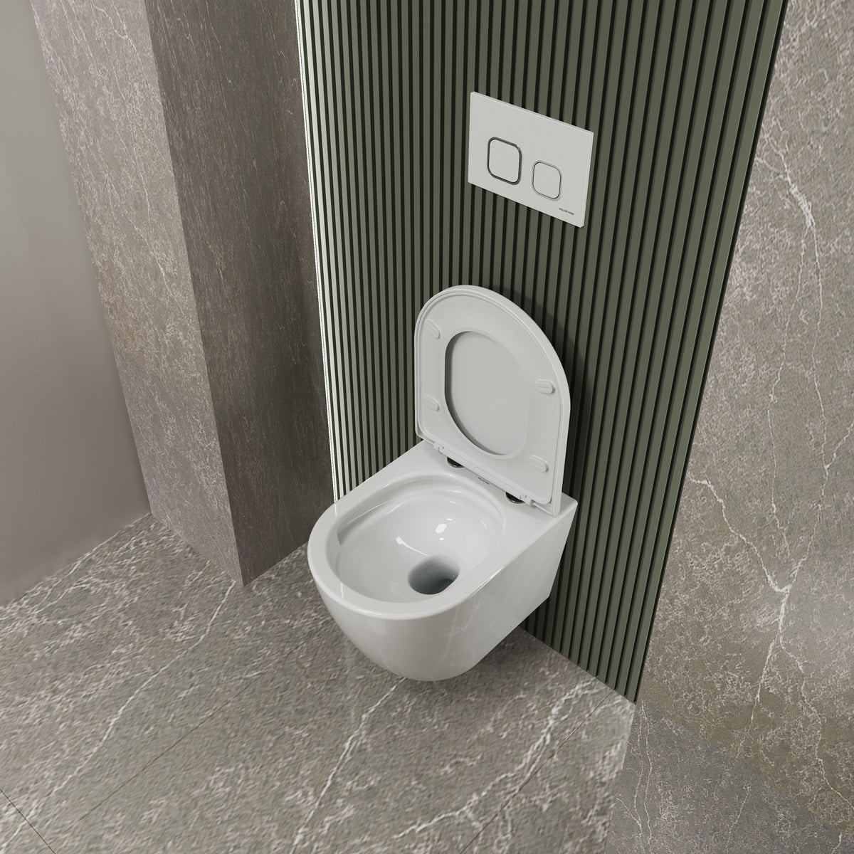 ROUND SMART wall-hung toilet with Soft-close Middle Thick seat (Tornado 3.0 flush)