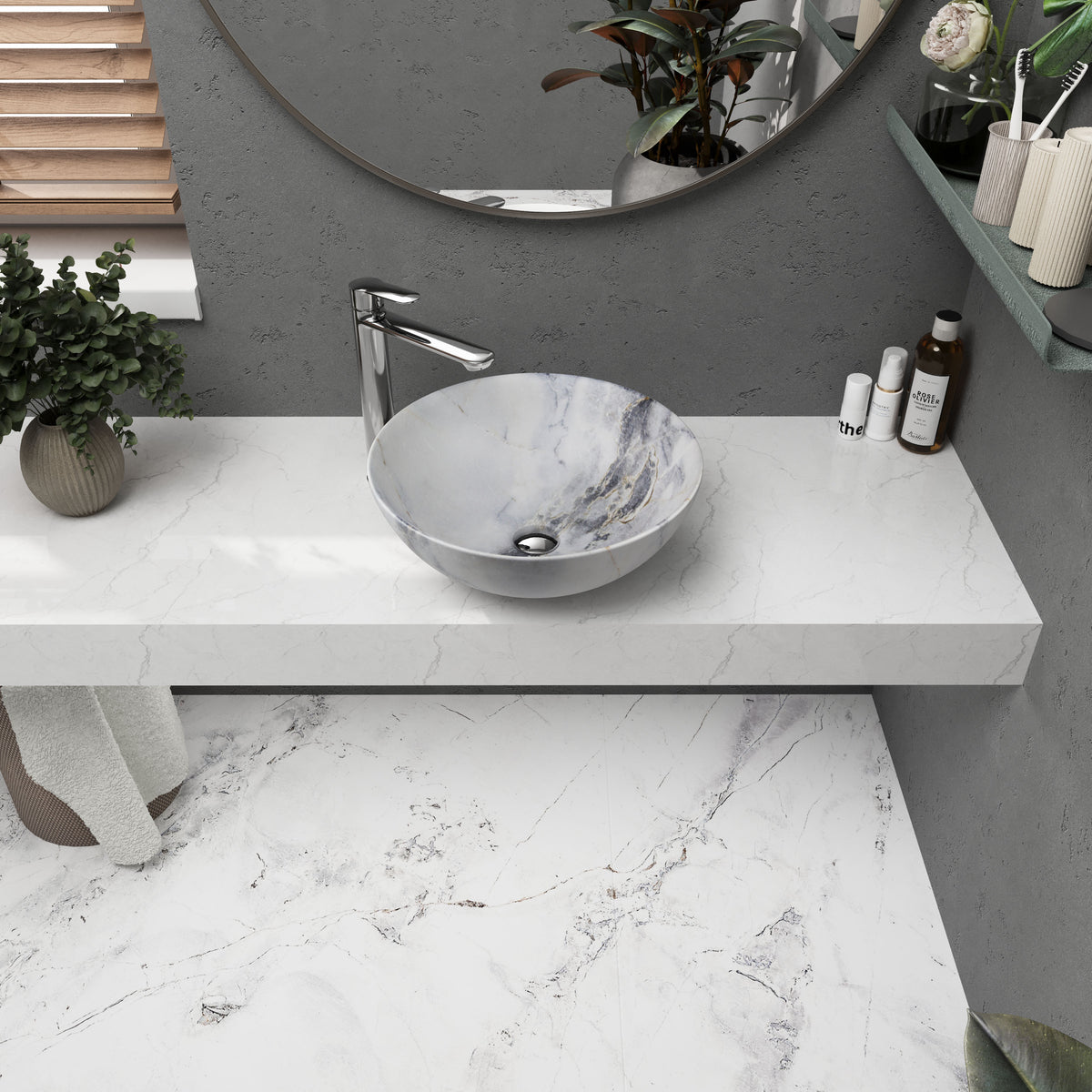 DAKOTA PRO lavabo de encimera 400×400×150 mm, negro mate claro