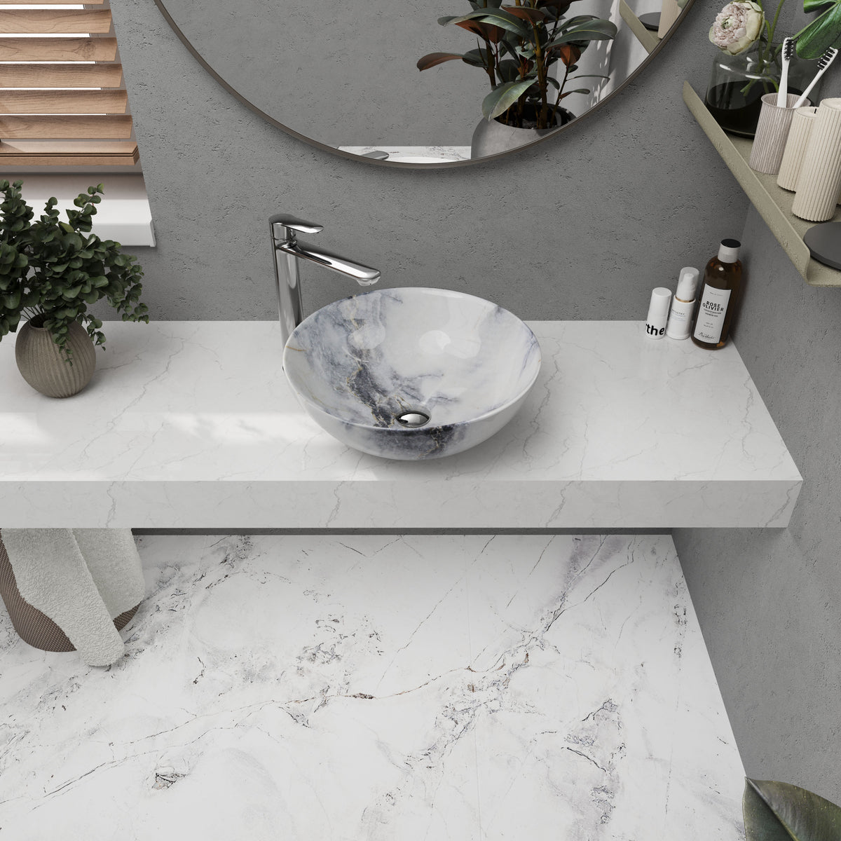 DAKOTA lavabo de encimera 400×400×150 mm, negro claro
