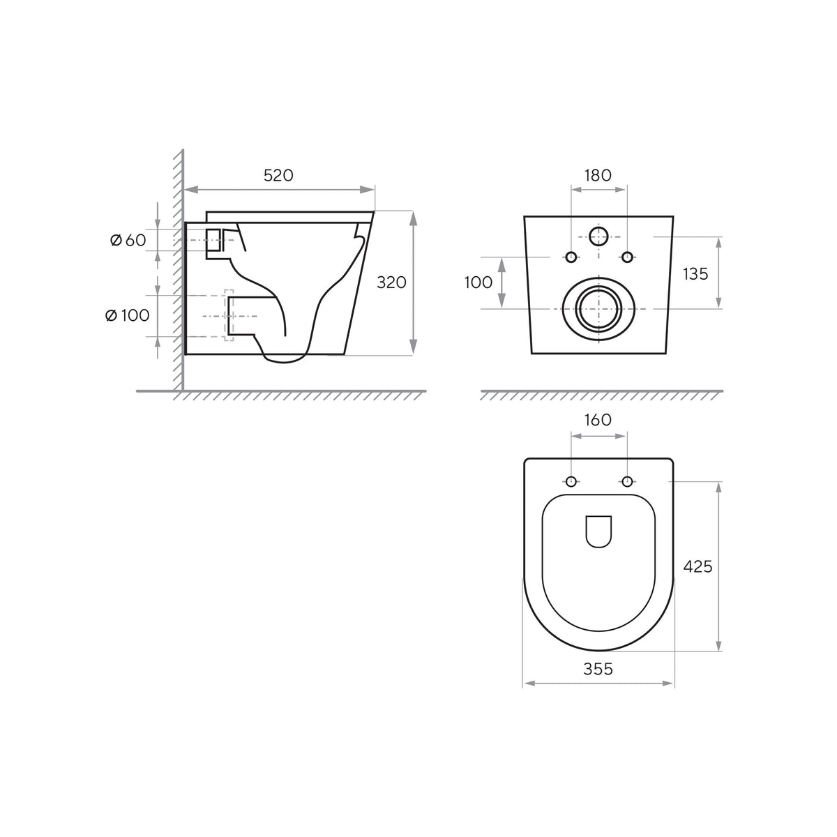 MIO wall-hung toilet with Soft-close seat (Tornado flush)