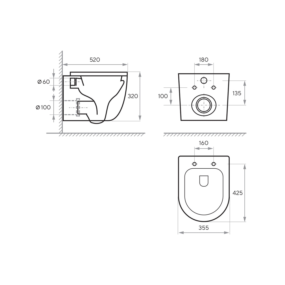 EDGE inodoro suspendido con asiento Soft-close (descarga Tornado)