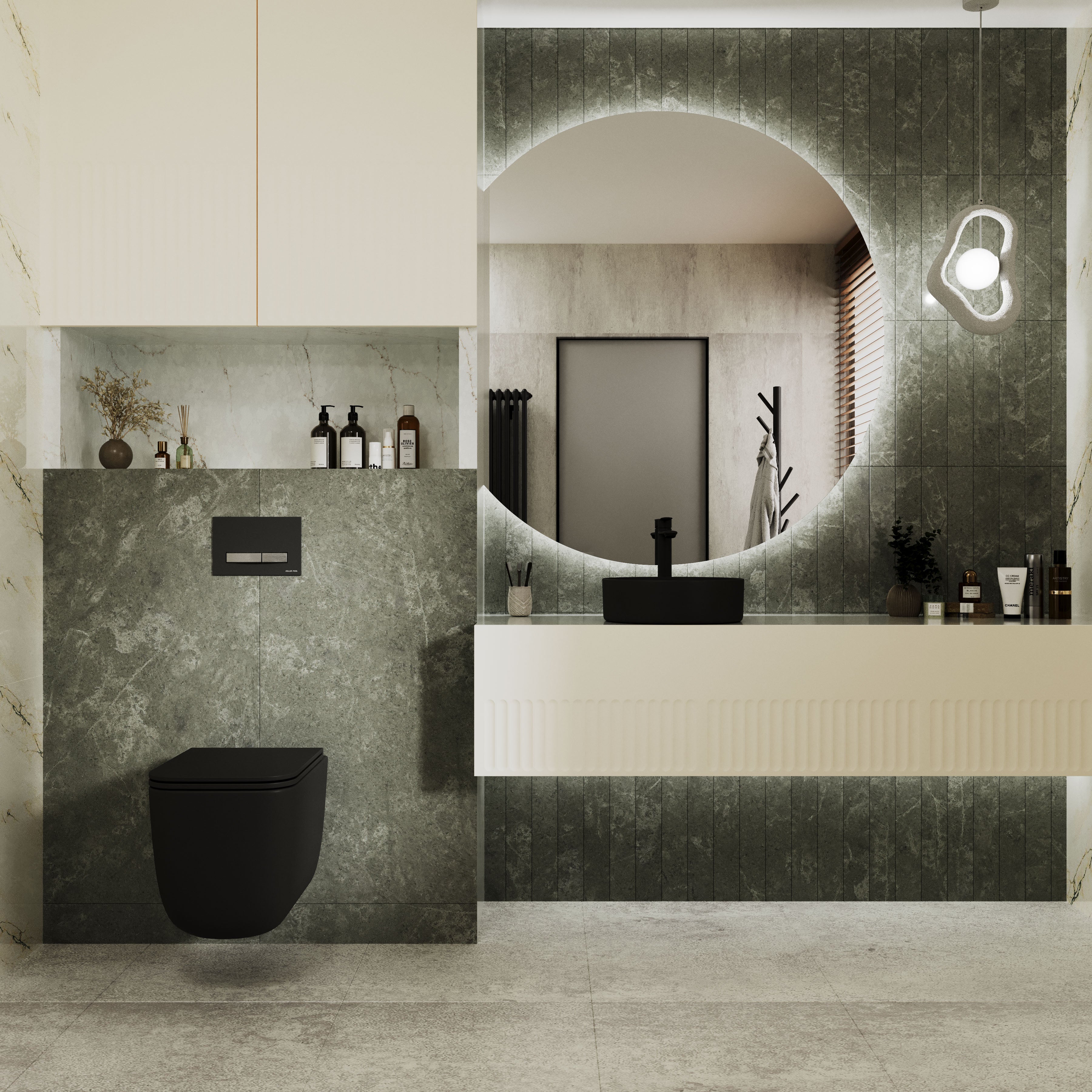 DESIGN PLUS панель змиву чорний/ хром матовий