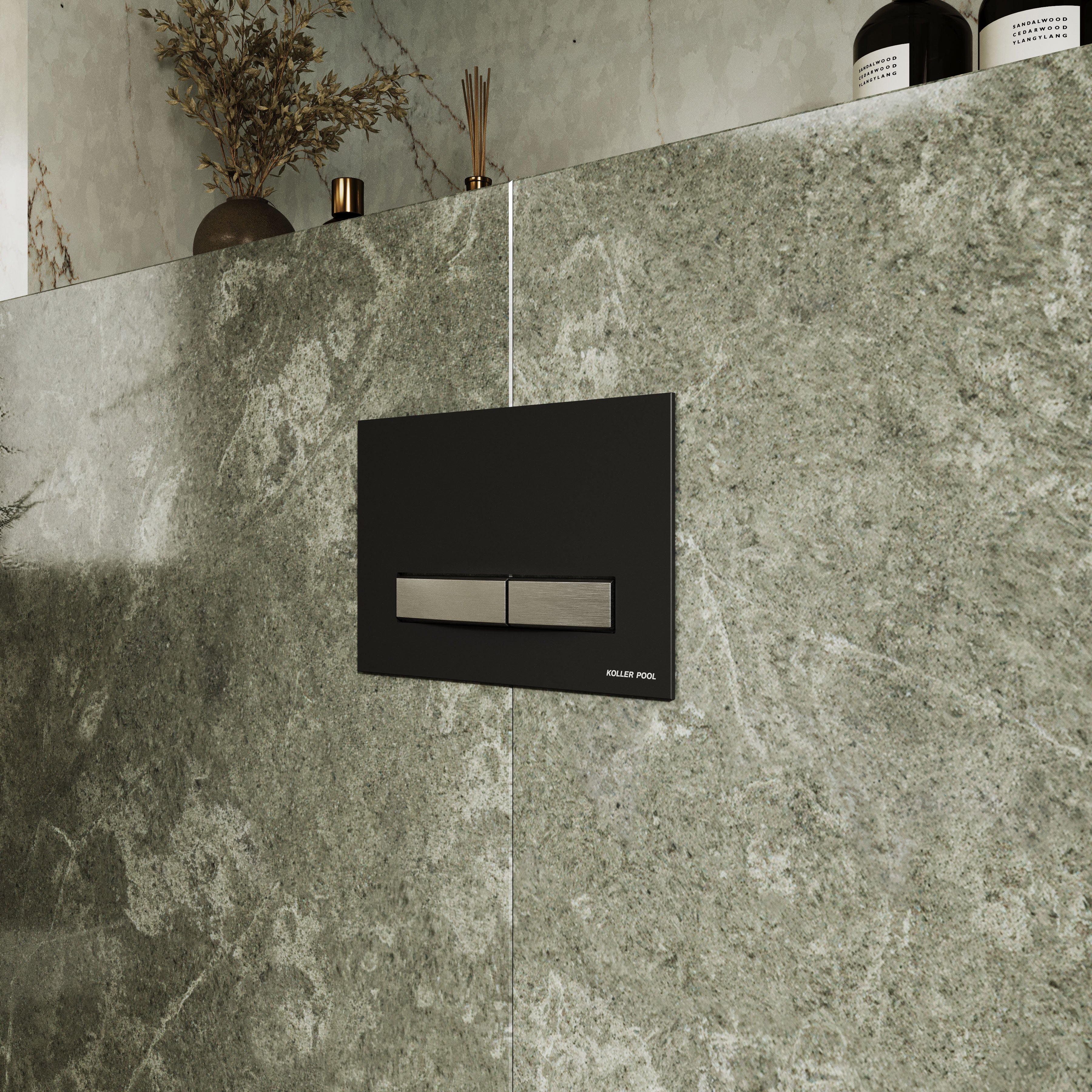 DESIGN PLUS панель змиву чорний/ хром матовий