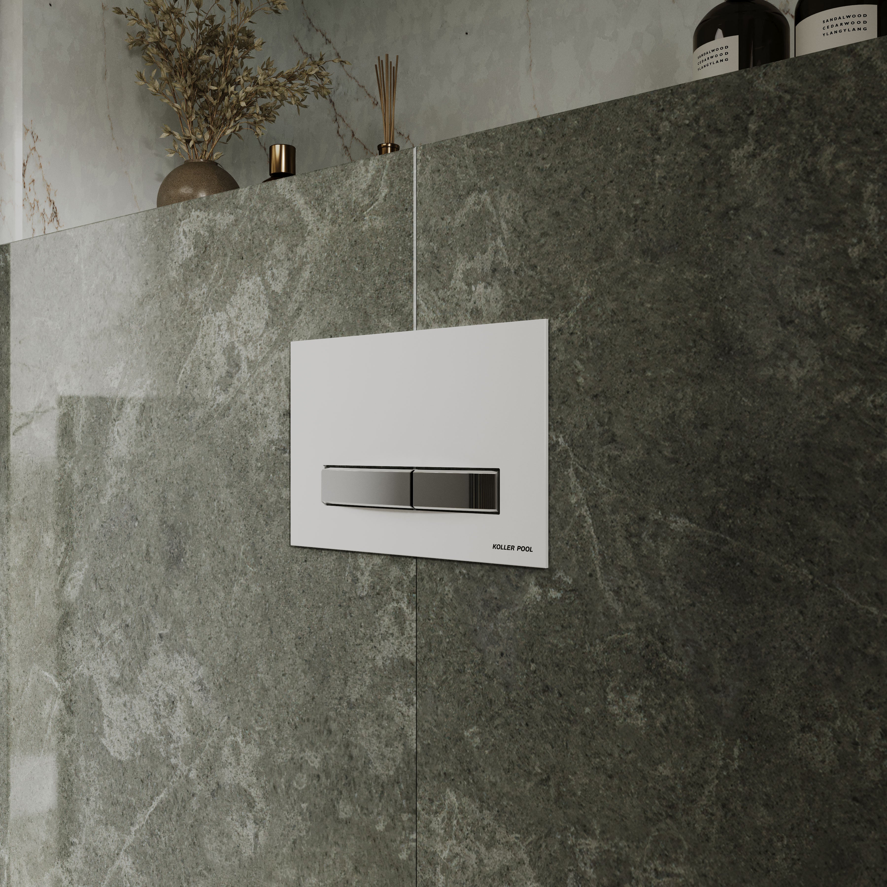 DESIGN PLUS Placa de accionamiento, blanco / cromo