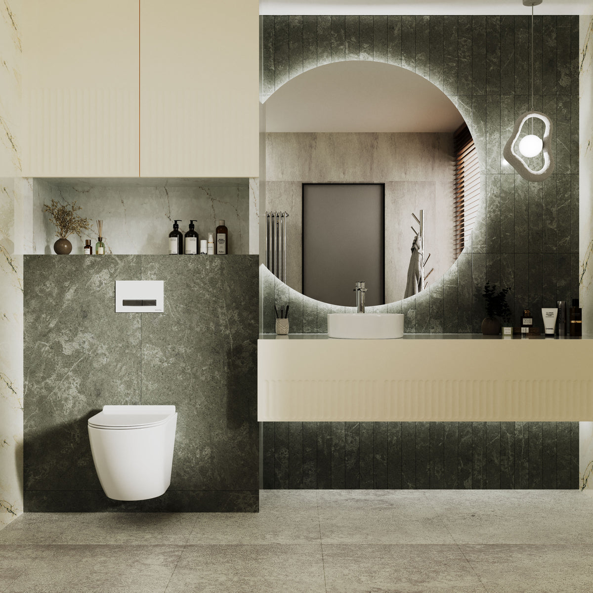 DESIGN PLUS Betätigungsplatte, Weiß/Mattchrom