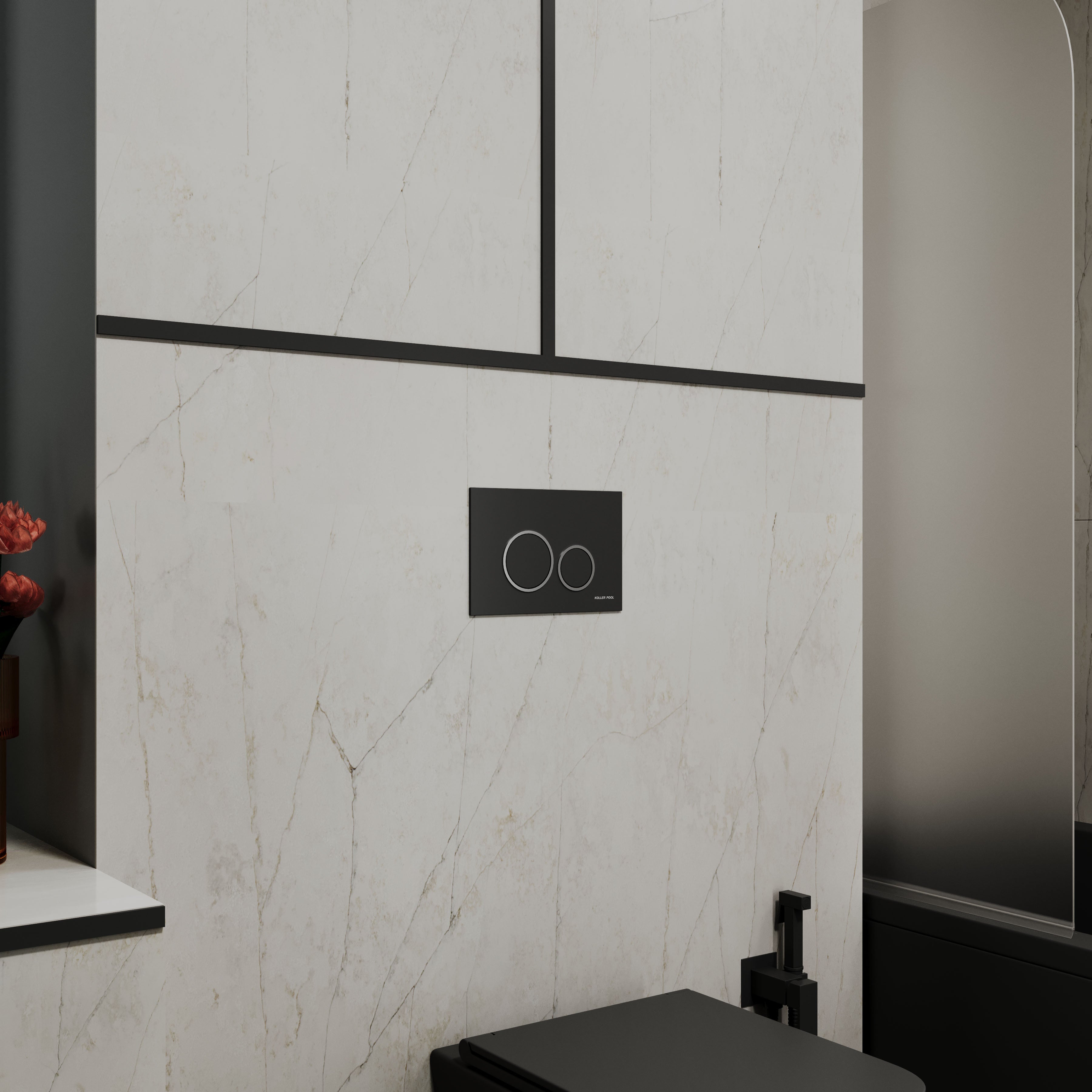 AQUALUX панель змиву чорний