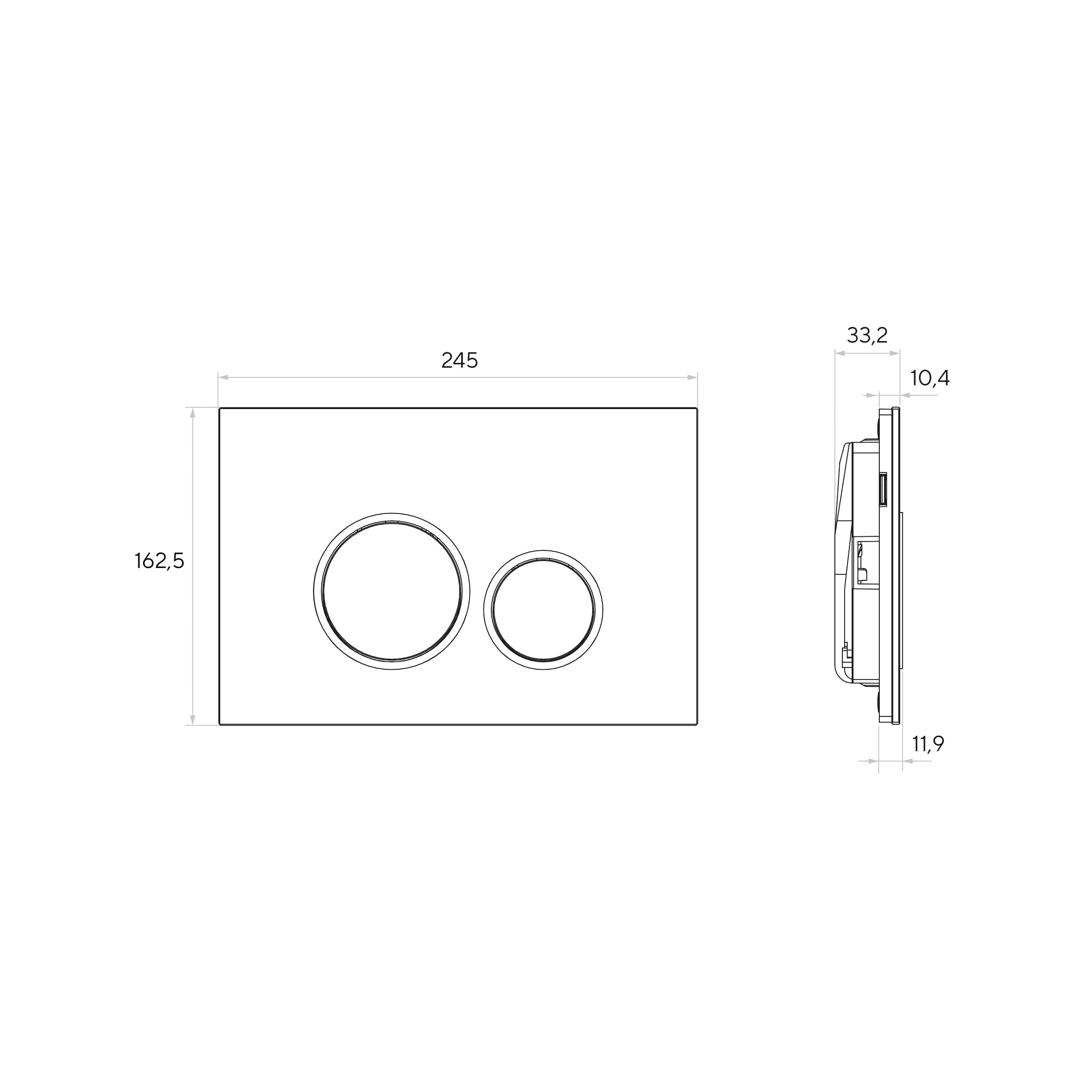 AQUALUX панель змиву чорний