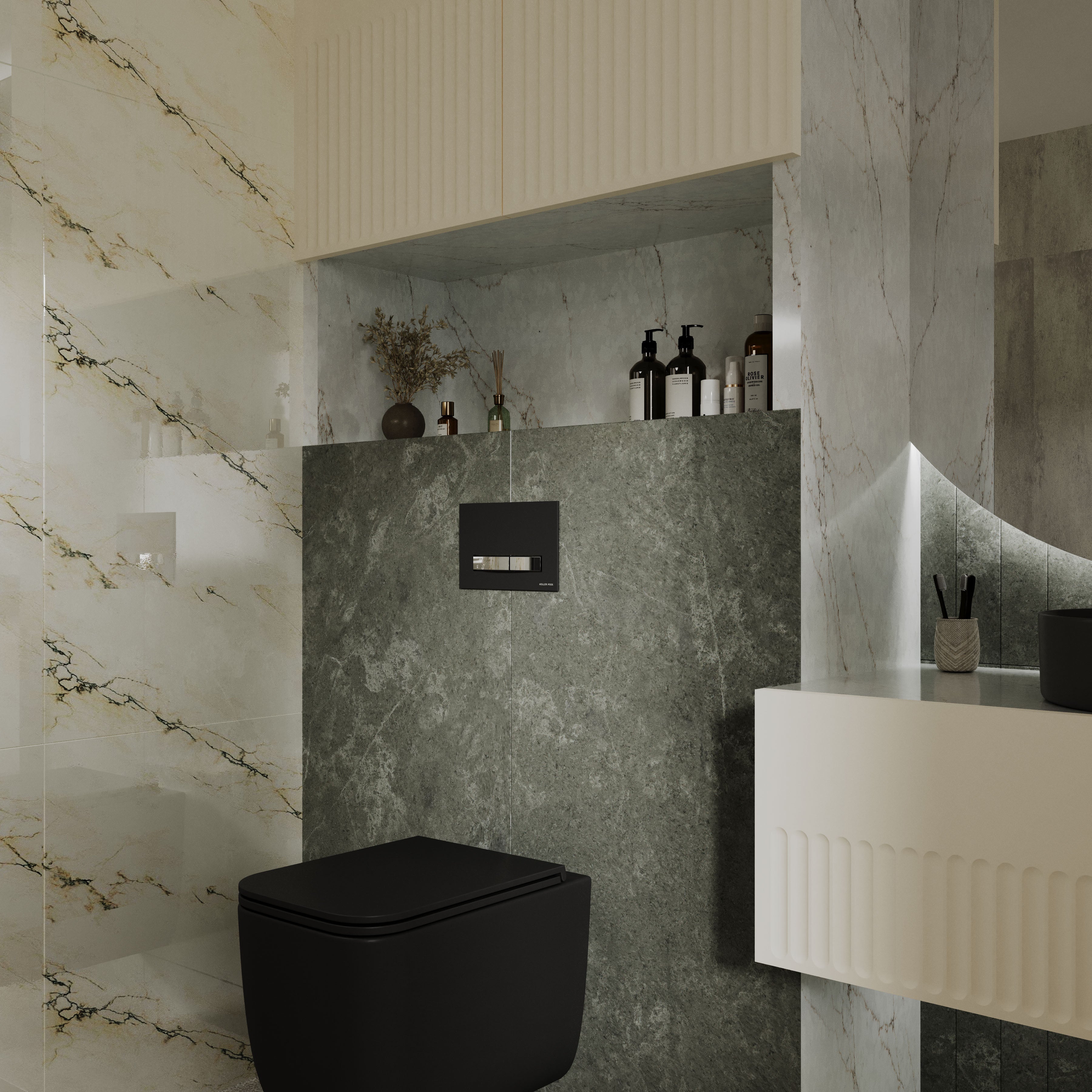 DESIGN PLUS Placa de accionamiento, negro / cromo