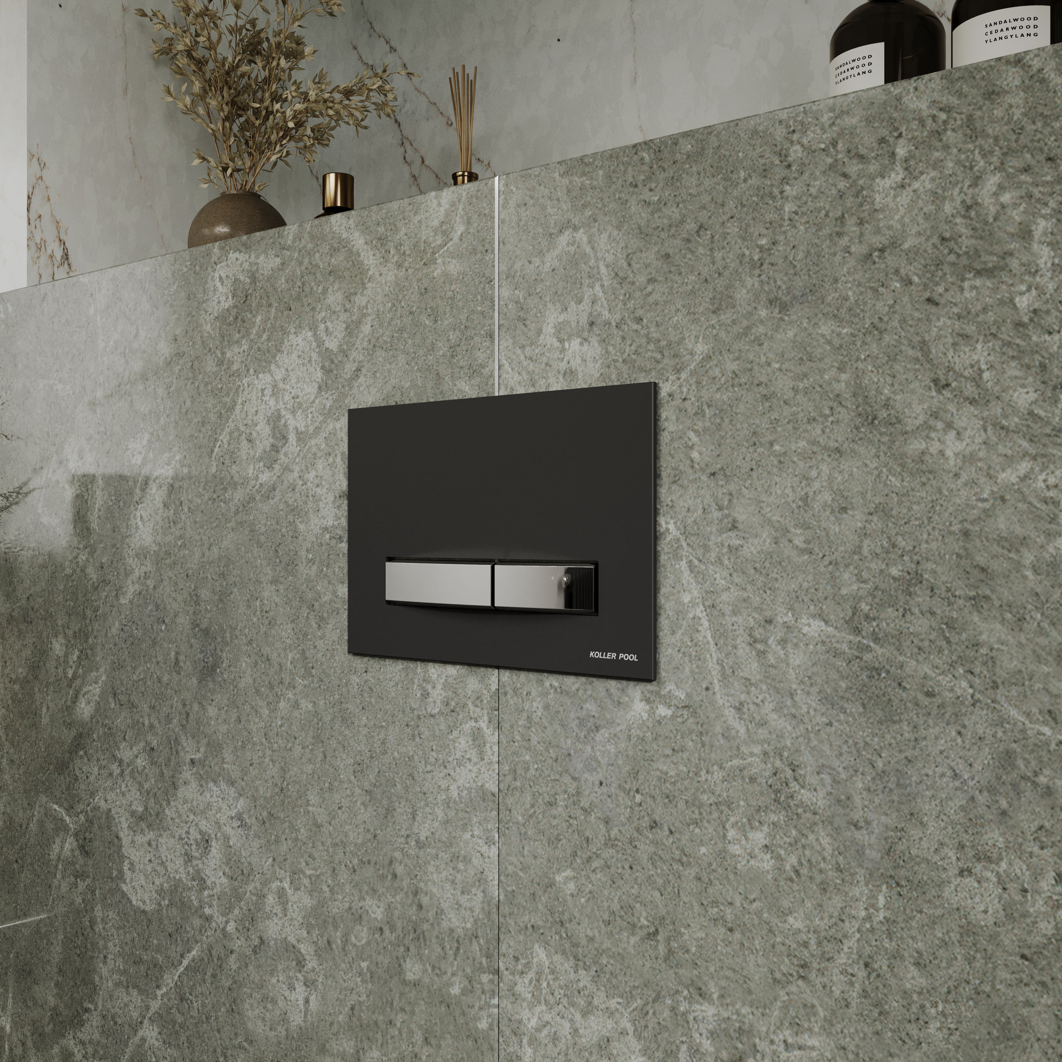 DESIGN PLUS Placa de accionamiento, negro / cromo