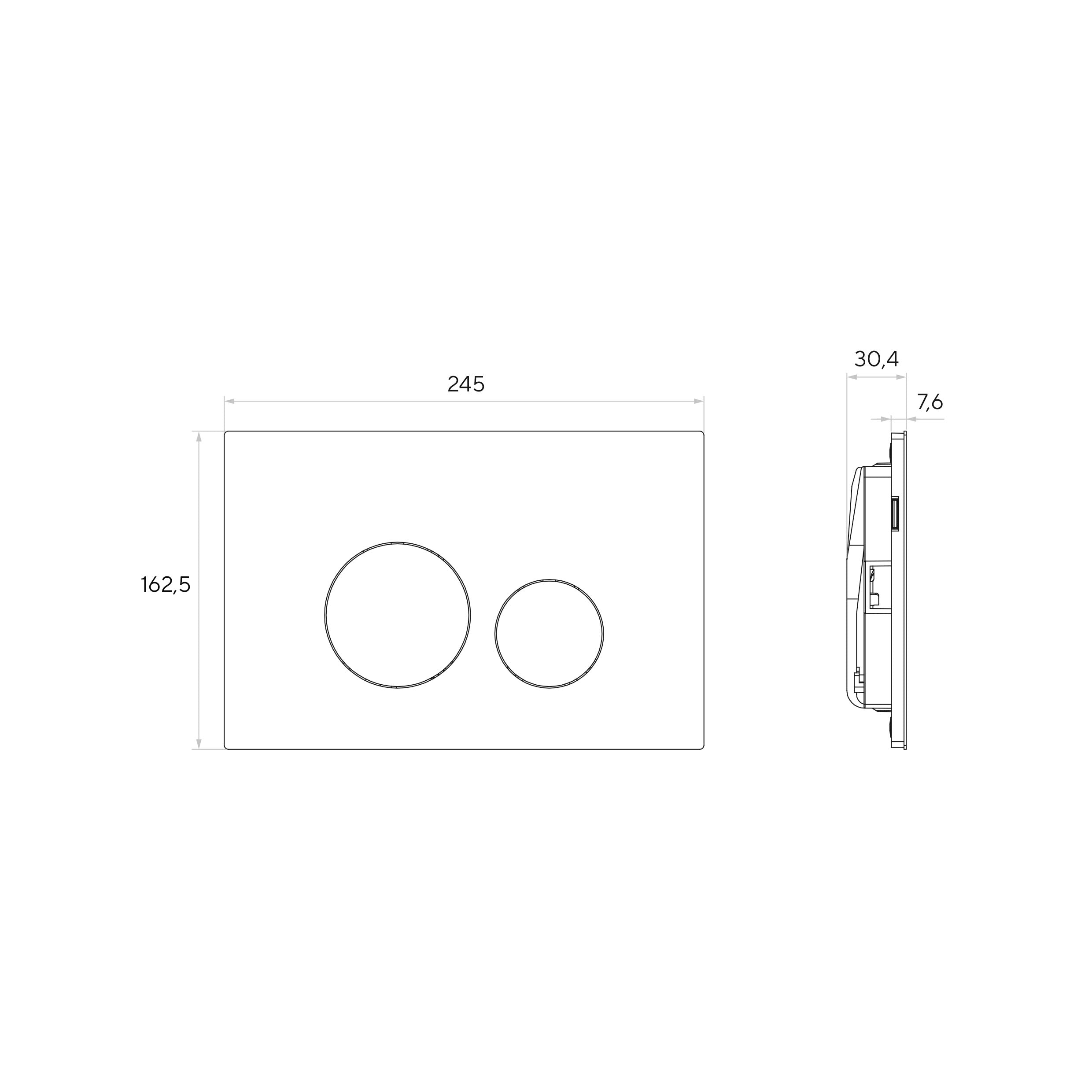 AQUA M панель змиву polished aluminum