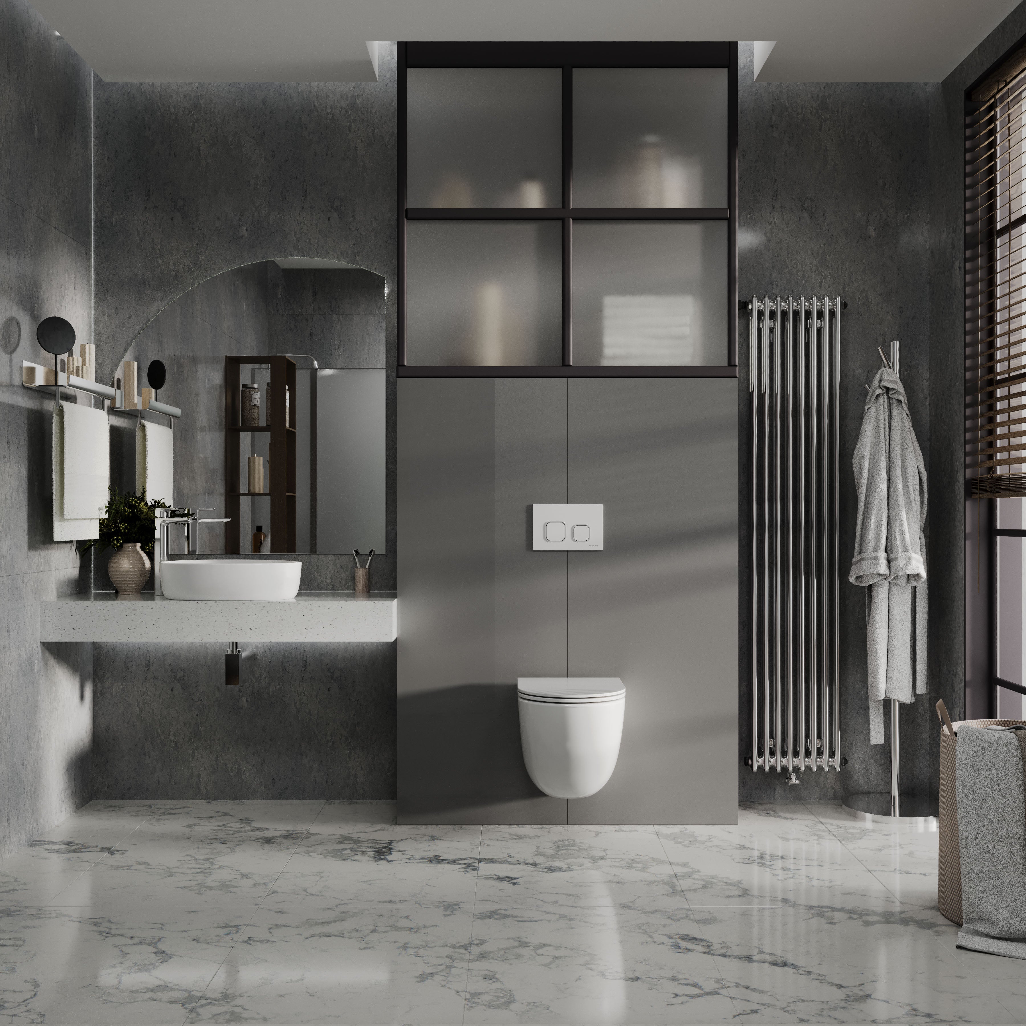 Závěsná toaleta ROUND PRO Smart s tlumeným sklápěním sedátka (splachování Tornado 3.0)