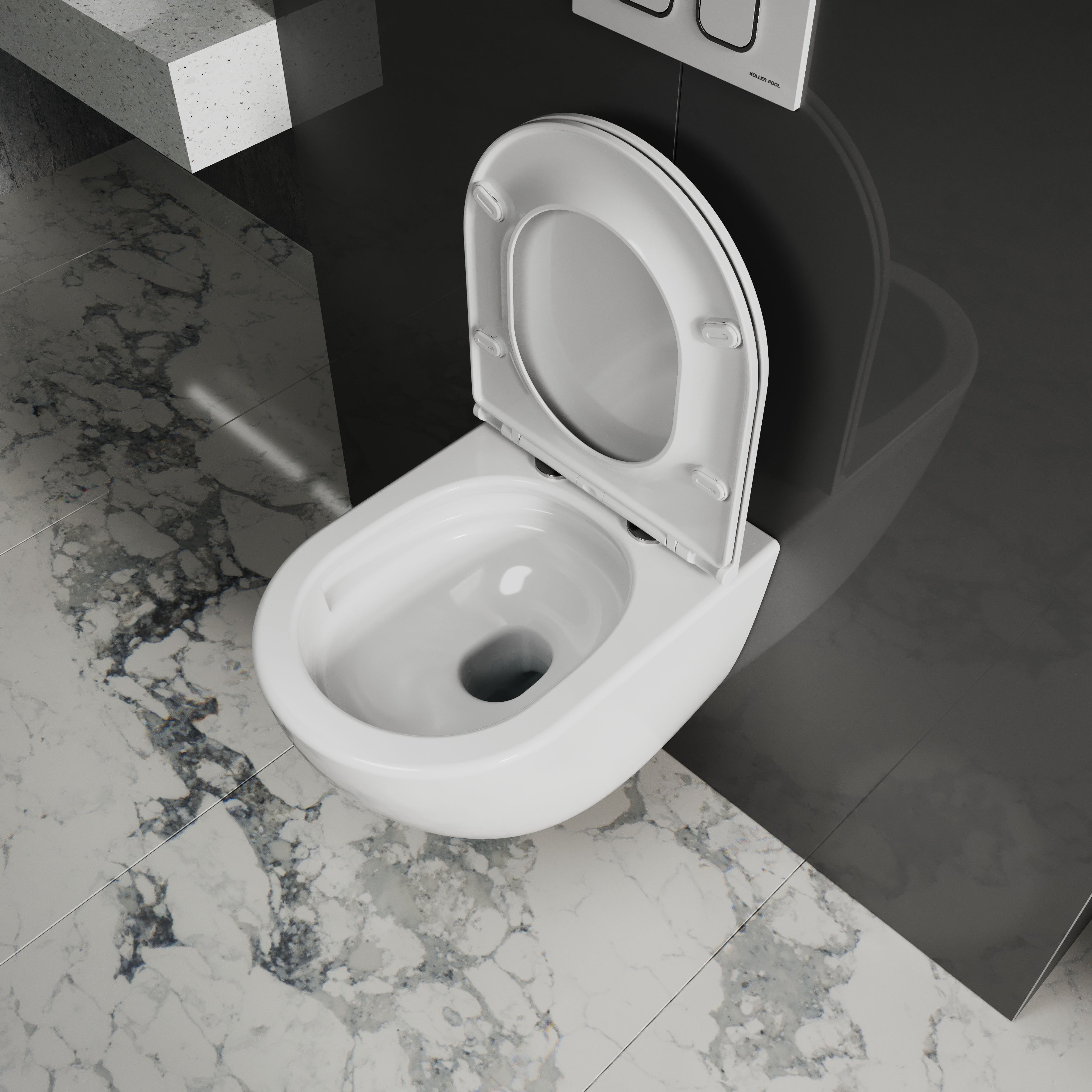 Závěsná toaleta ROUND PRO Smart s tlumeným sklápěním sedátka (splachování Tornado 3.0)