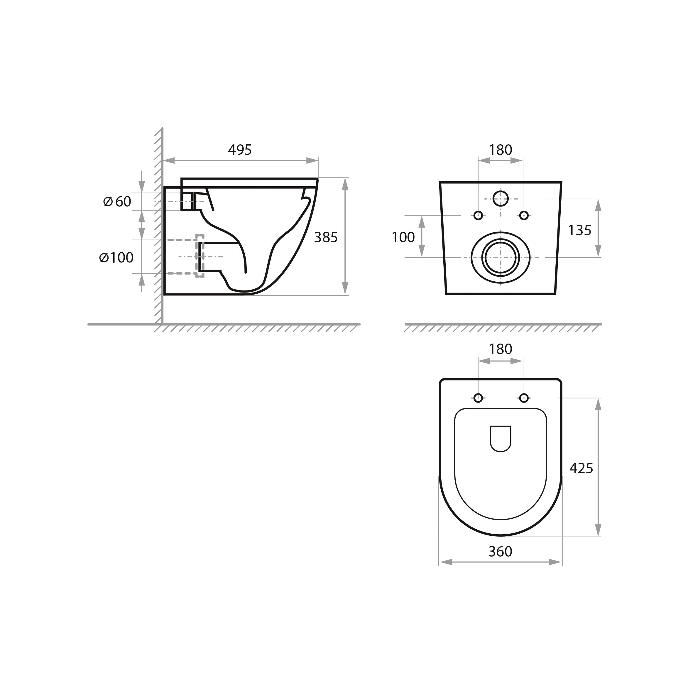Závěsná toaleta ROUND PRO Smart s tlumeným sklápěním sedátka (splachování Tornado 3.0)